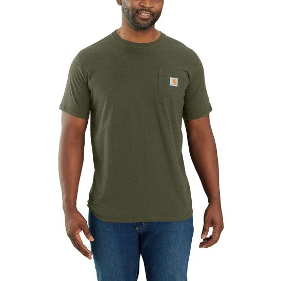 Carhartt Force Relaxed Fit Midweight Short Sleeve Pocket T-Shirt - Basil Heather - Image 4