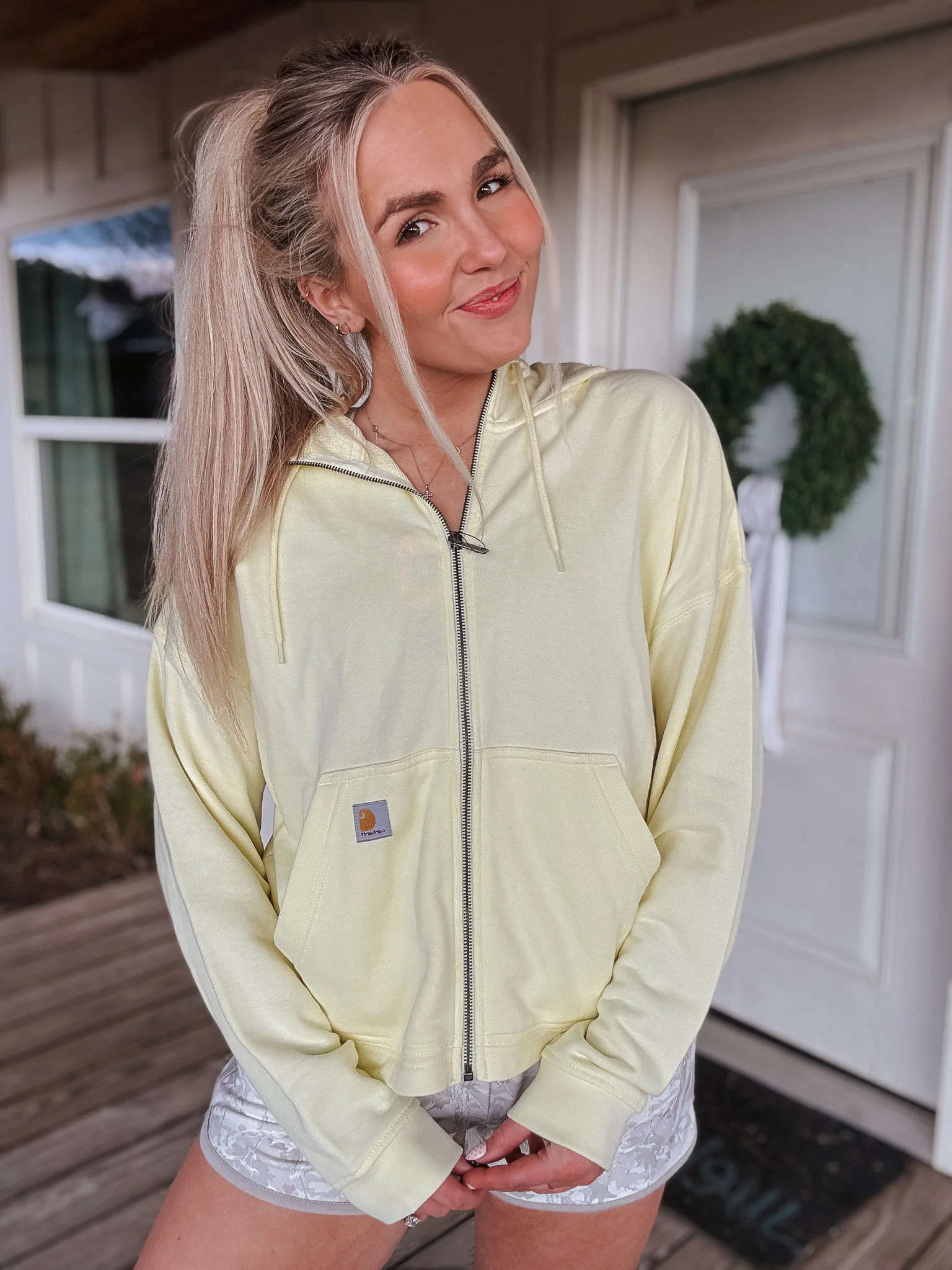 Carhartt Women's TENCEL™ Fiber Series Loose Fit Full-Zip Sweatshirt in Yellow - Image 6