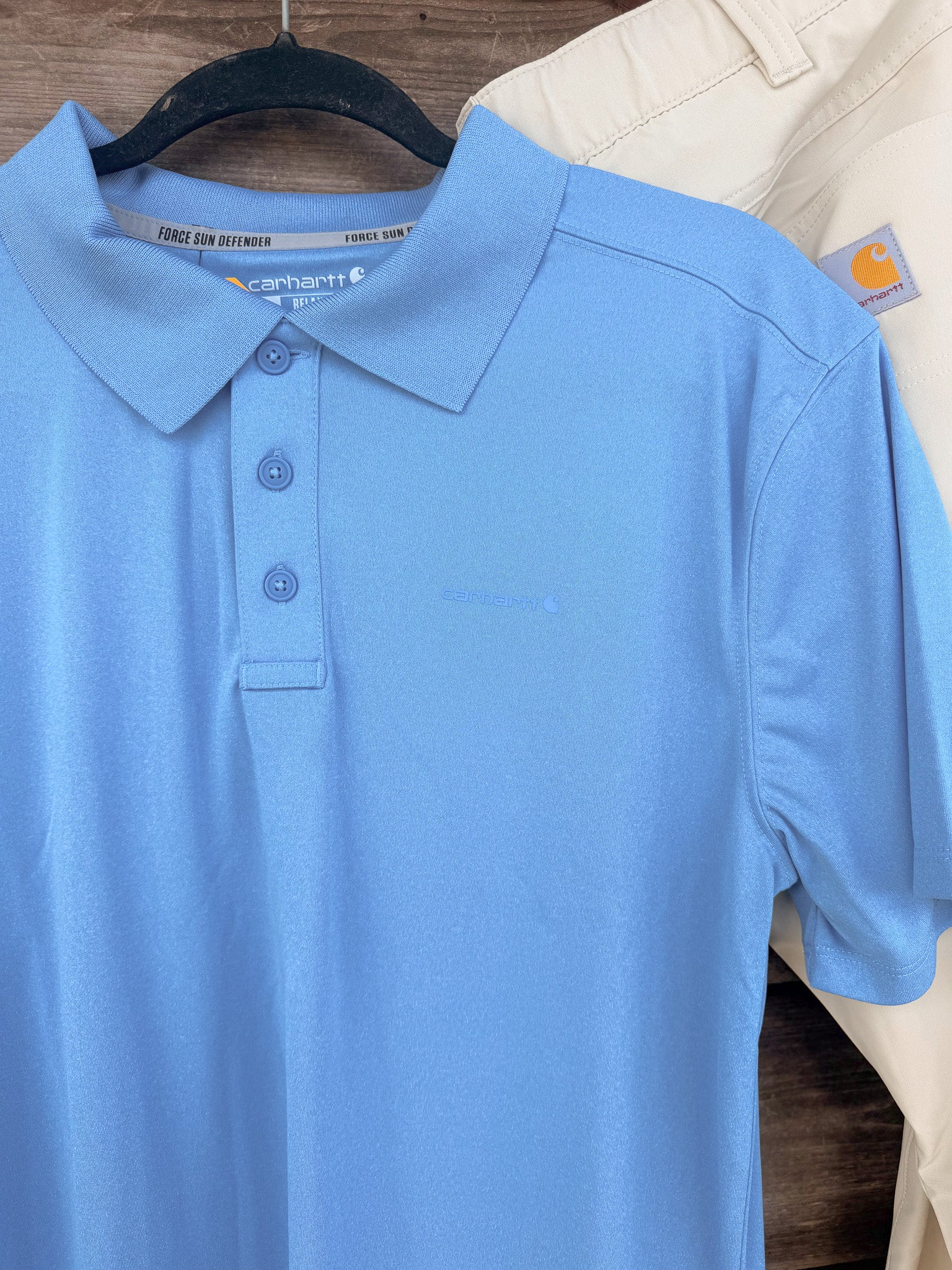 Carhartt Men's Force Sun Defender Polo in Blue - Image 3