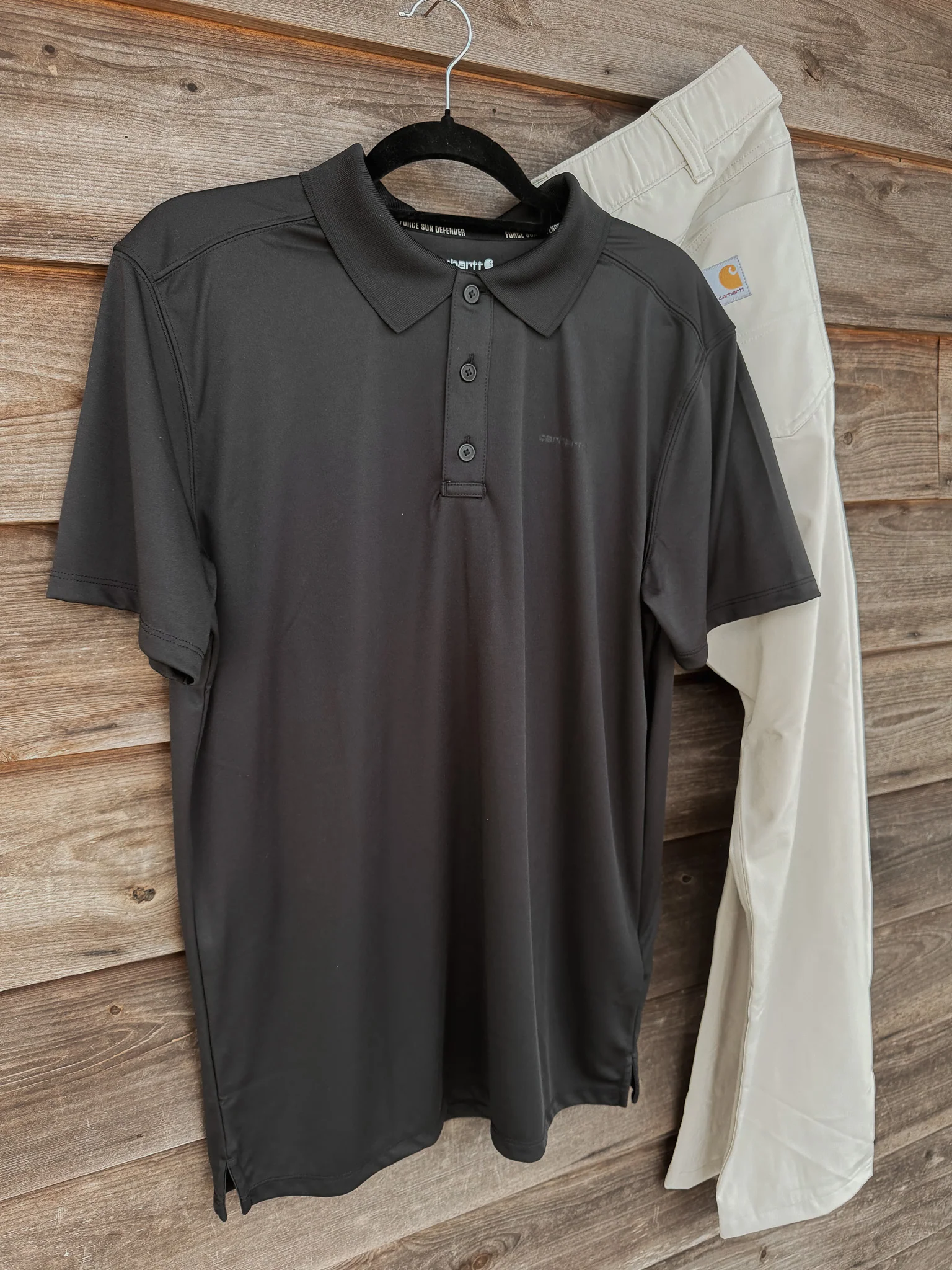 Carhartt Men's Force Sun Defender Polo in Black - Image 2