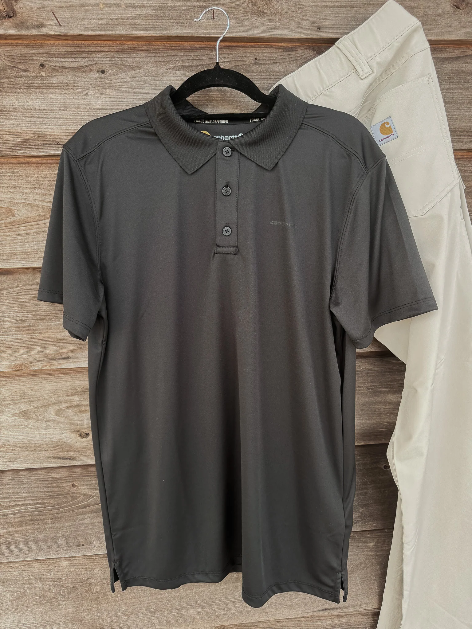 Carhartt Men's Force Sun Defender Polo in Black - Image 3