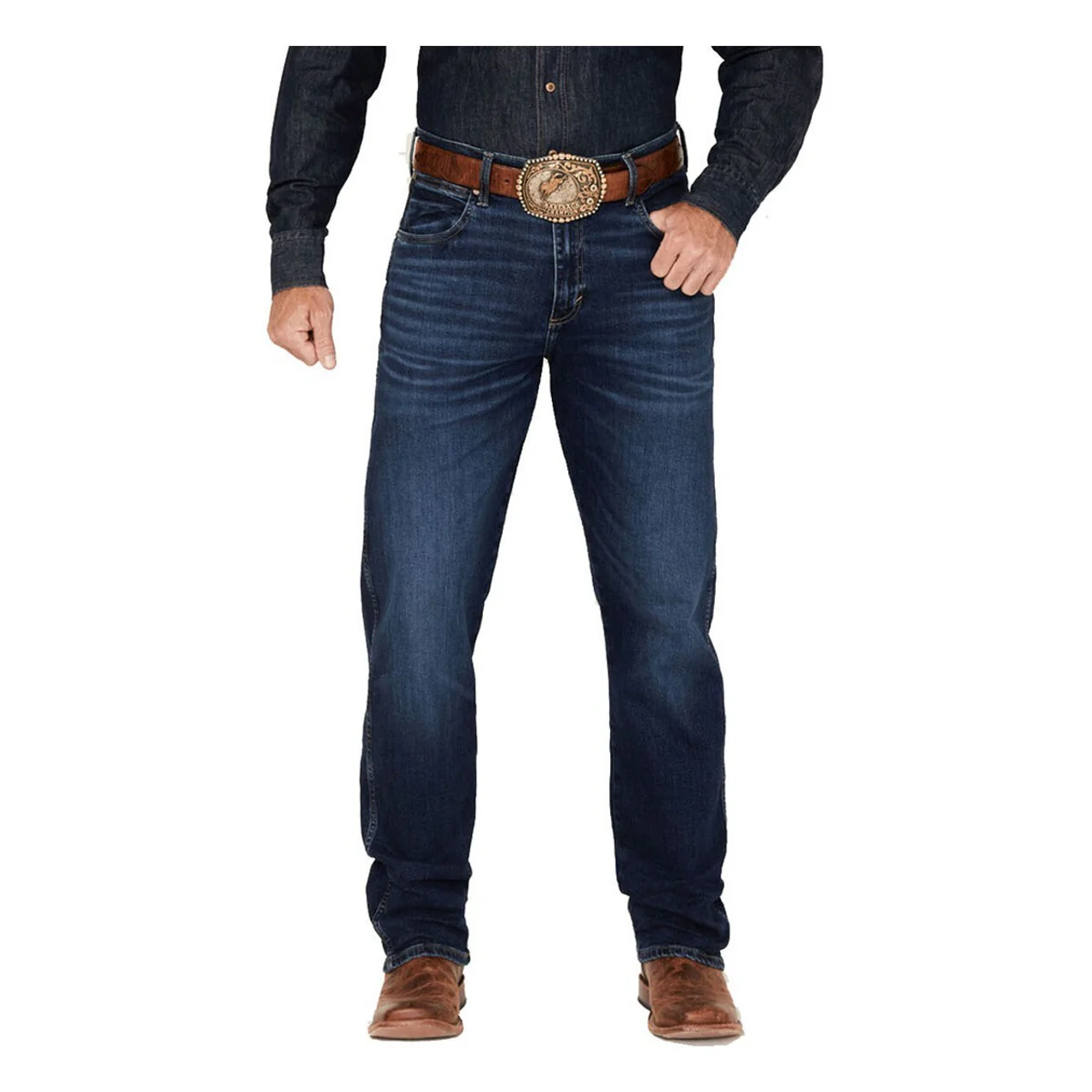 Men's Wrangler Retro Beckford Dark Wash Slim Straight Jeans - Image 2