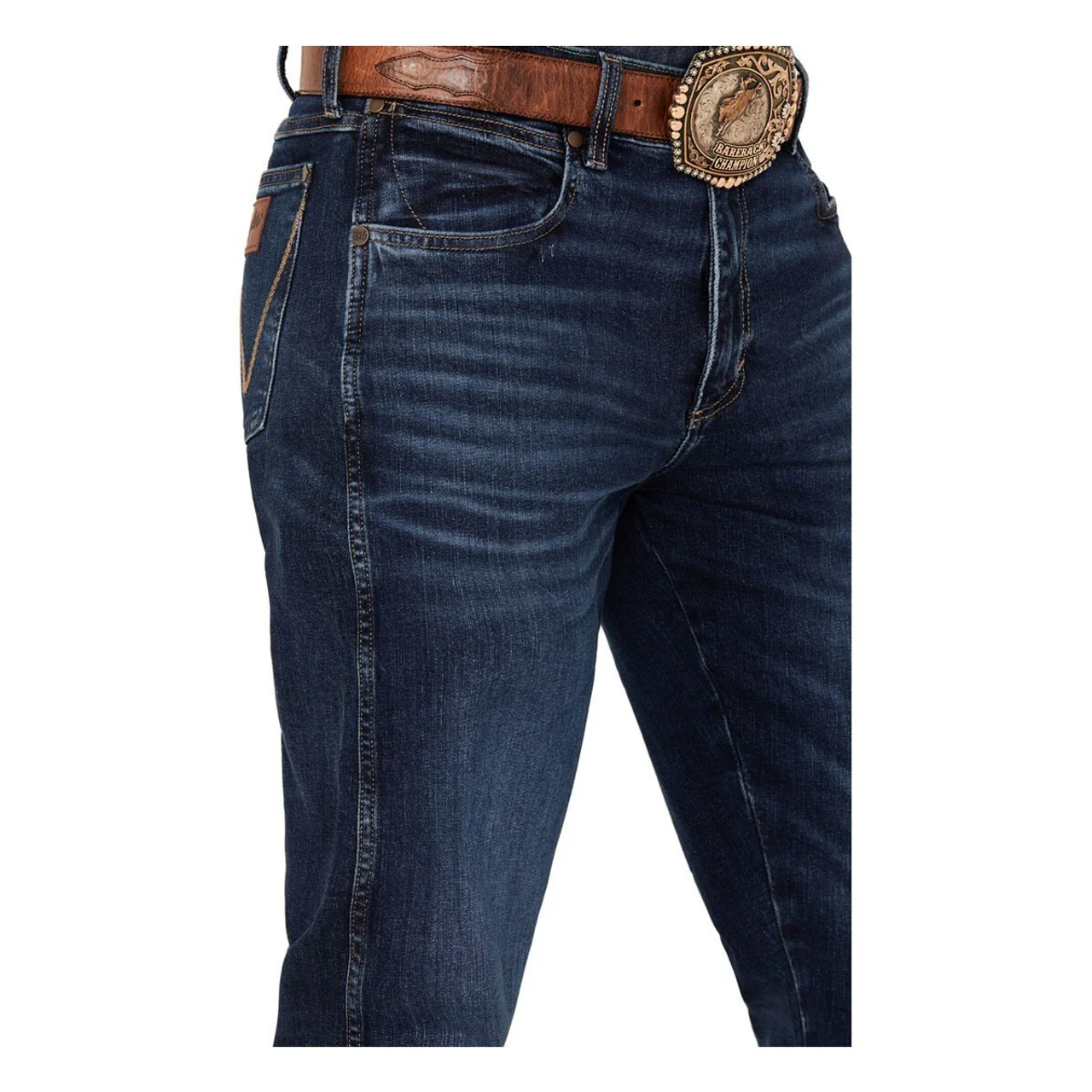 Men's Wrangler Retro Beckford Dark Wash Slim Straight Jeans - Image 3