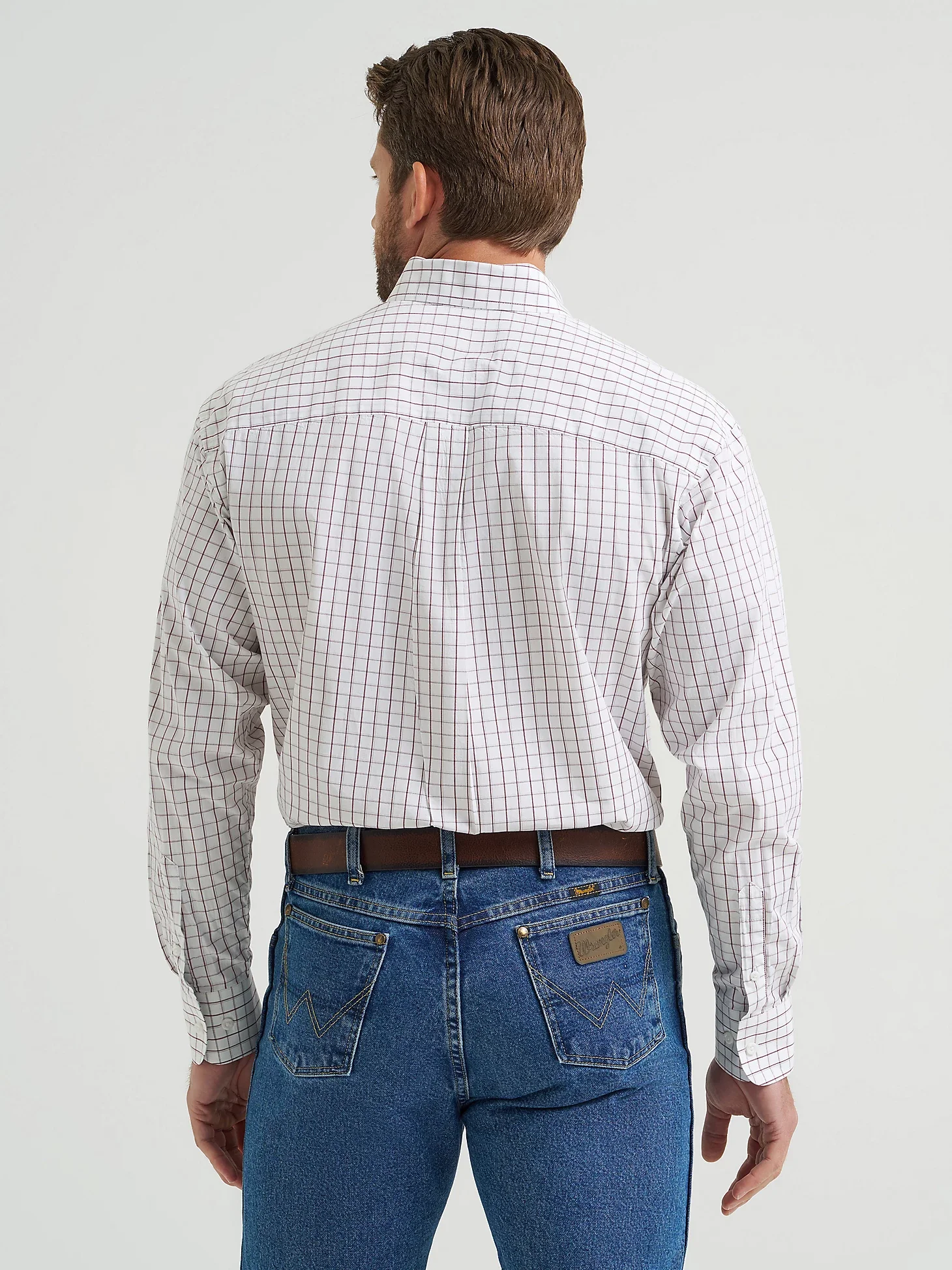 Men's Wrangler George Strait Long Sleeve Button Down One Pocket Shirt - Image 3