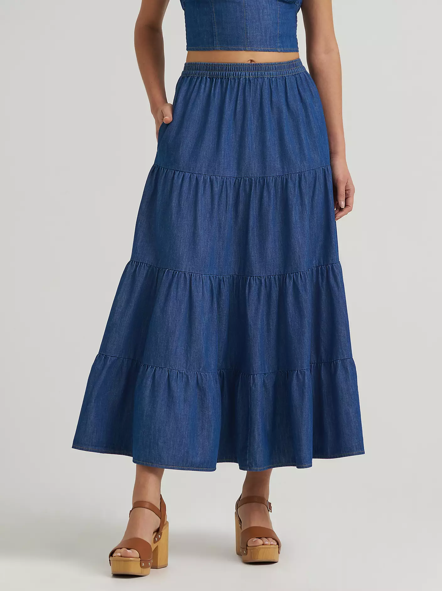 Wrangler Retro Denim Tiered Maxi Skirt - Image 11