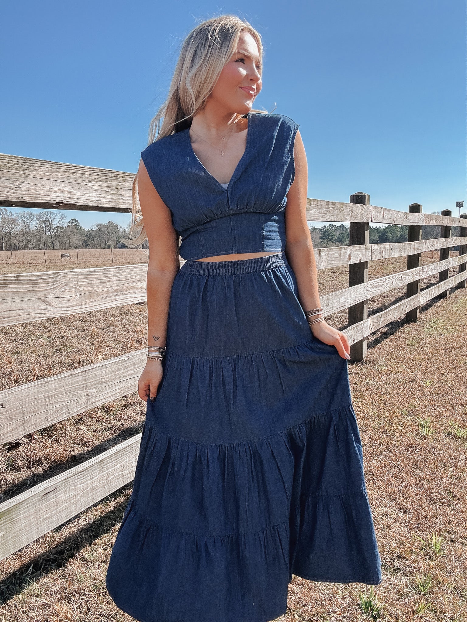 Wrangler Retro Denim Tiered Maxi Skirt - Image 6