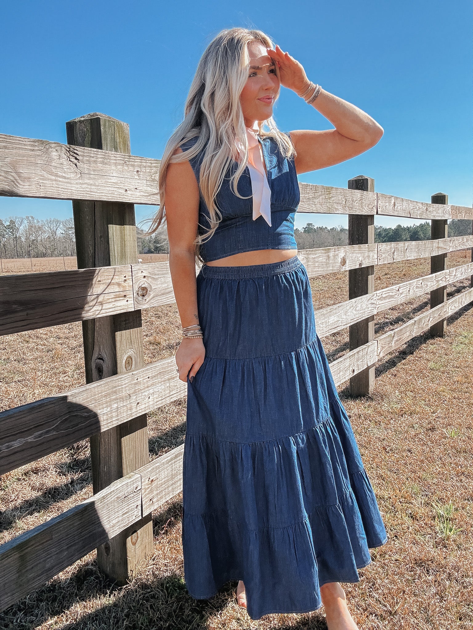 Wrangler Retro Denim Tiered Maxi Skirt - Image 5