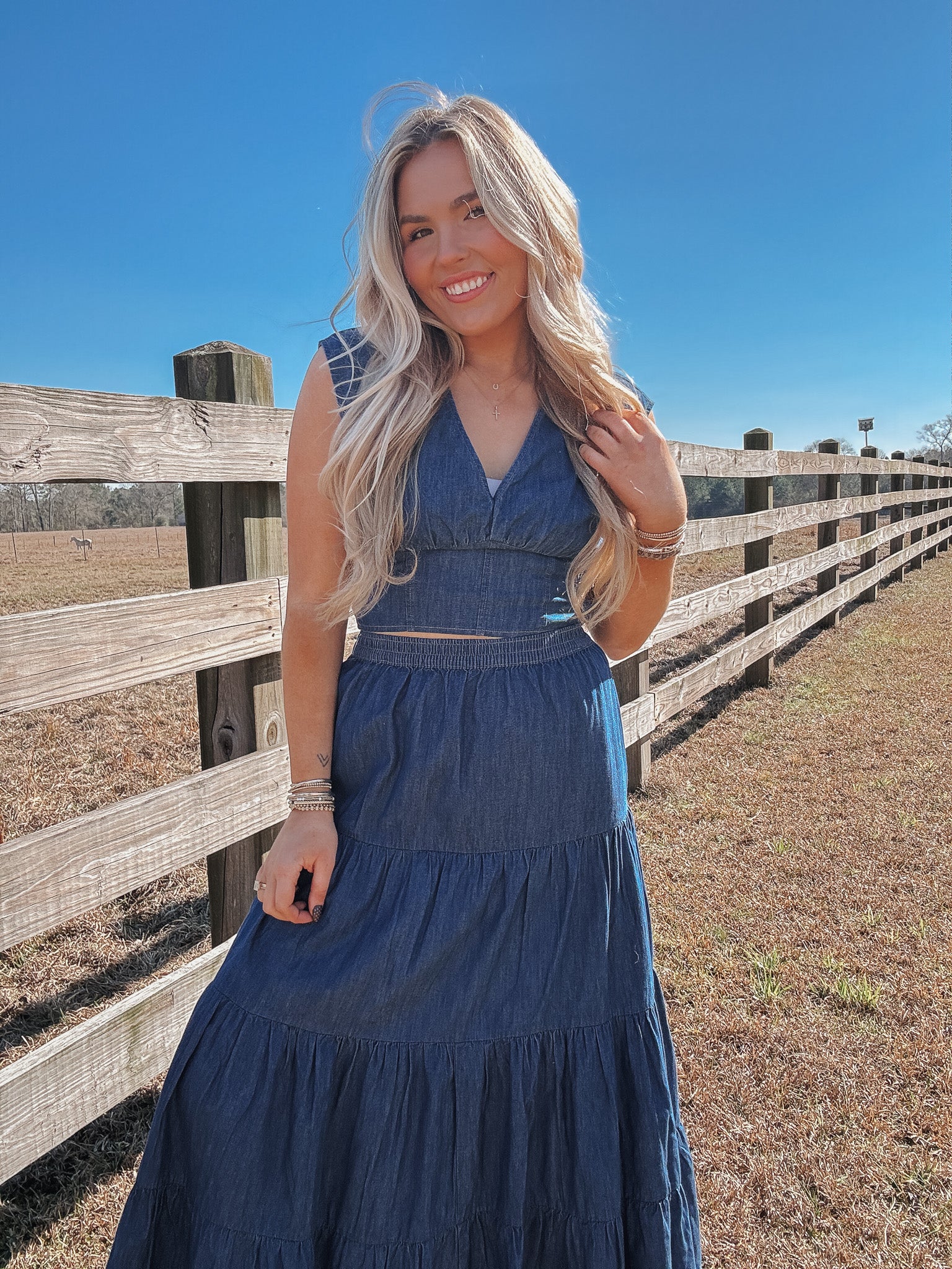 Wrangler Retro Denim Tiered Maxi Skirt - Image 7