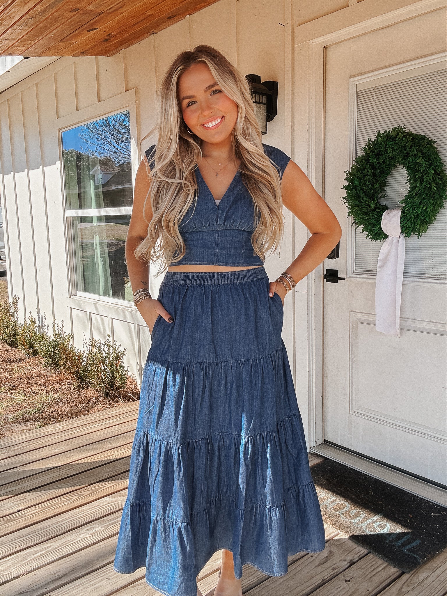 Wrangler Retro Denim Tiered Maxi Skirt - Image 8
