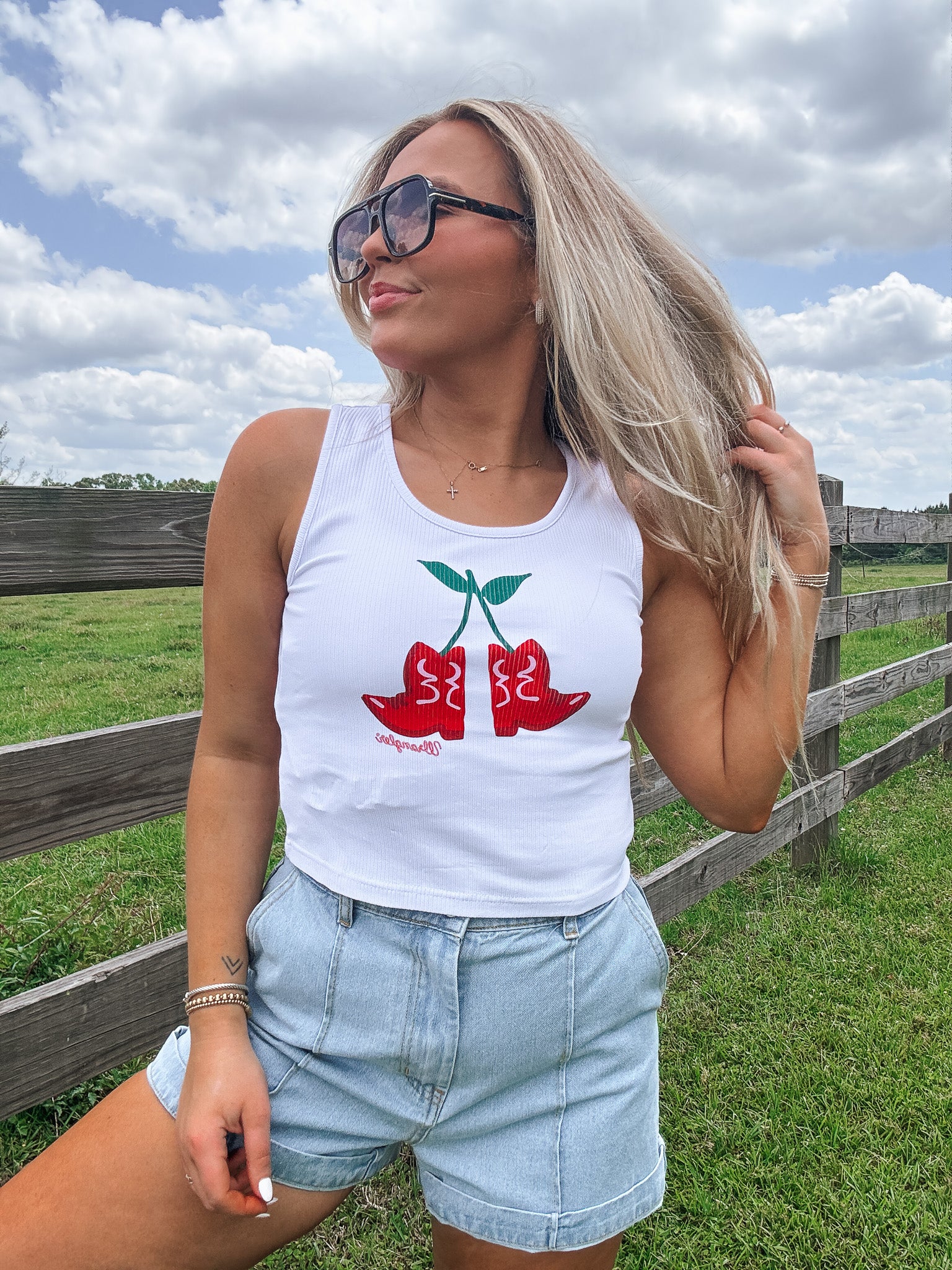 Wrangler Women's Boot Cherries Tank - Image 3