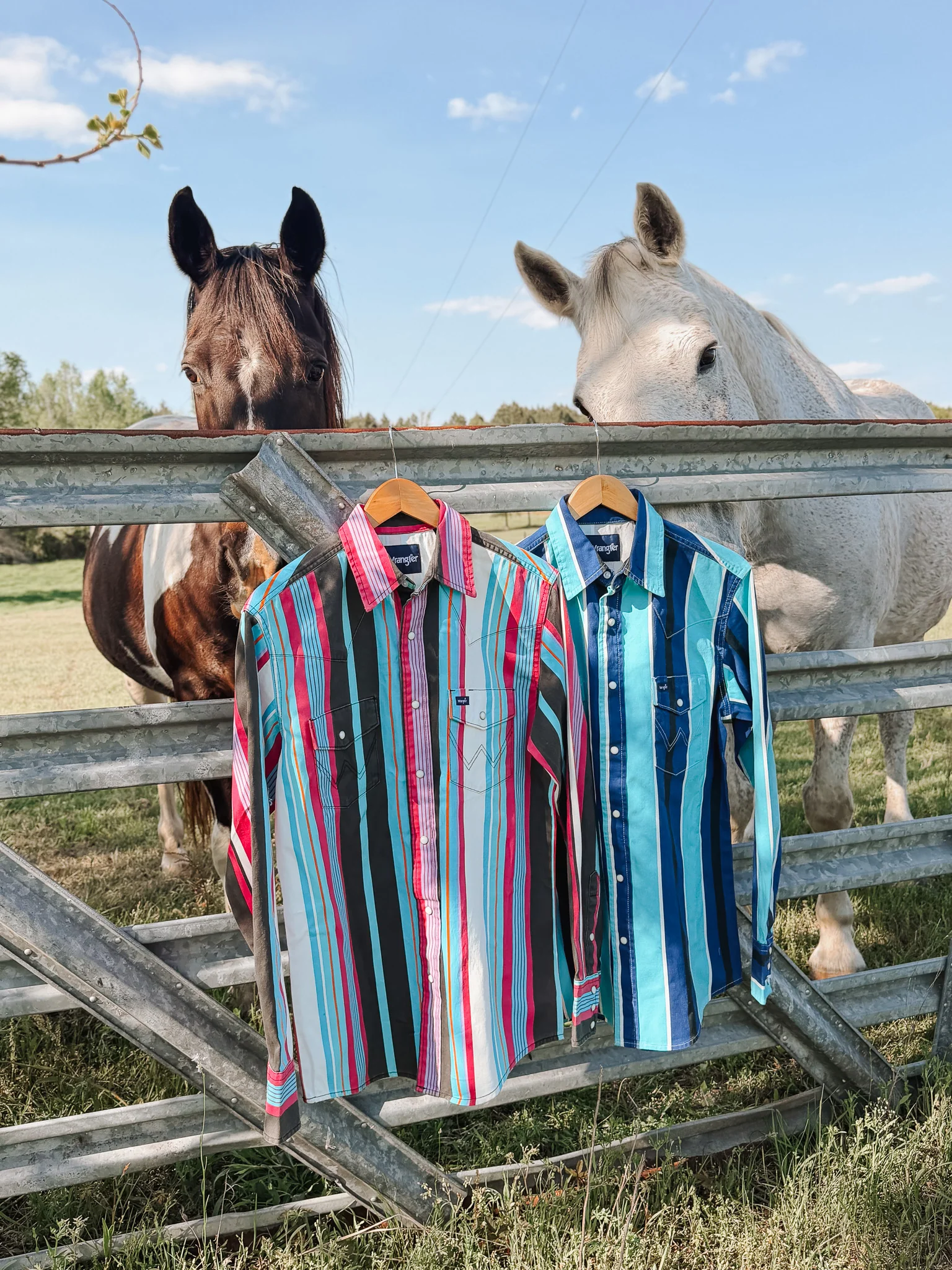 Wrangler Men's Vintage-Inspired Brushpopper Pearl Snap in Multi - Image 2