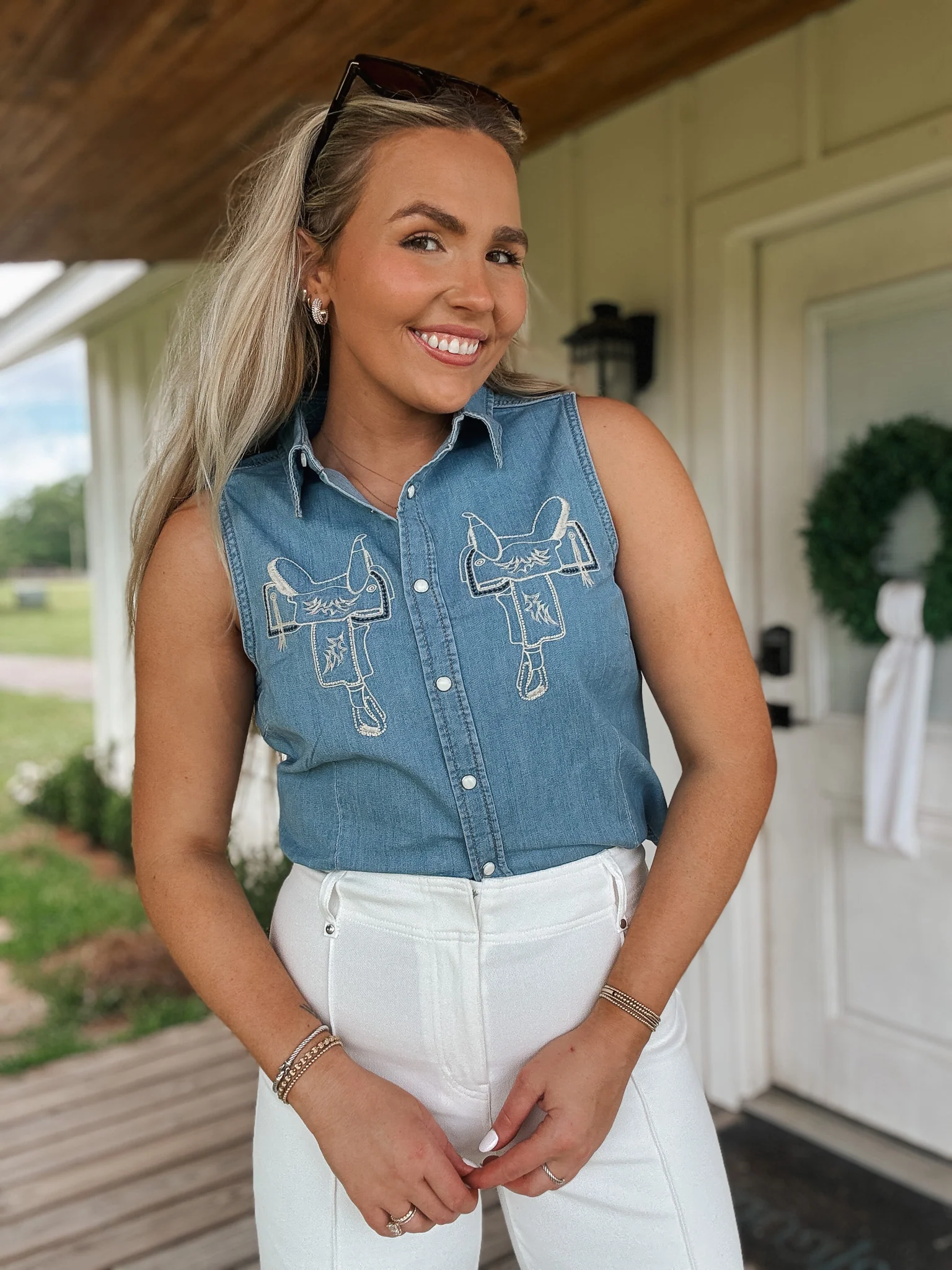 Wrangler Saddle Button Up Top - Image 3