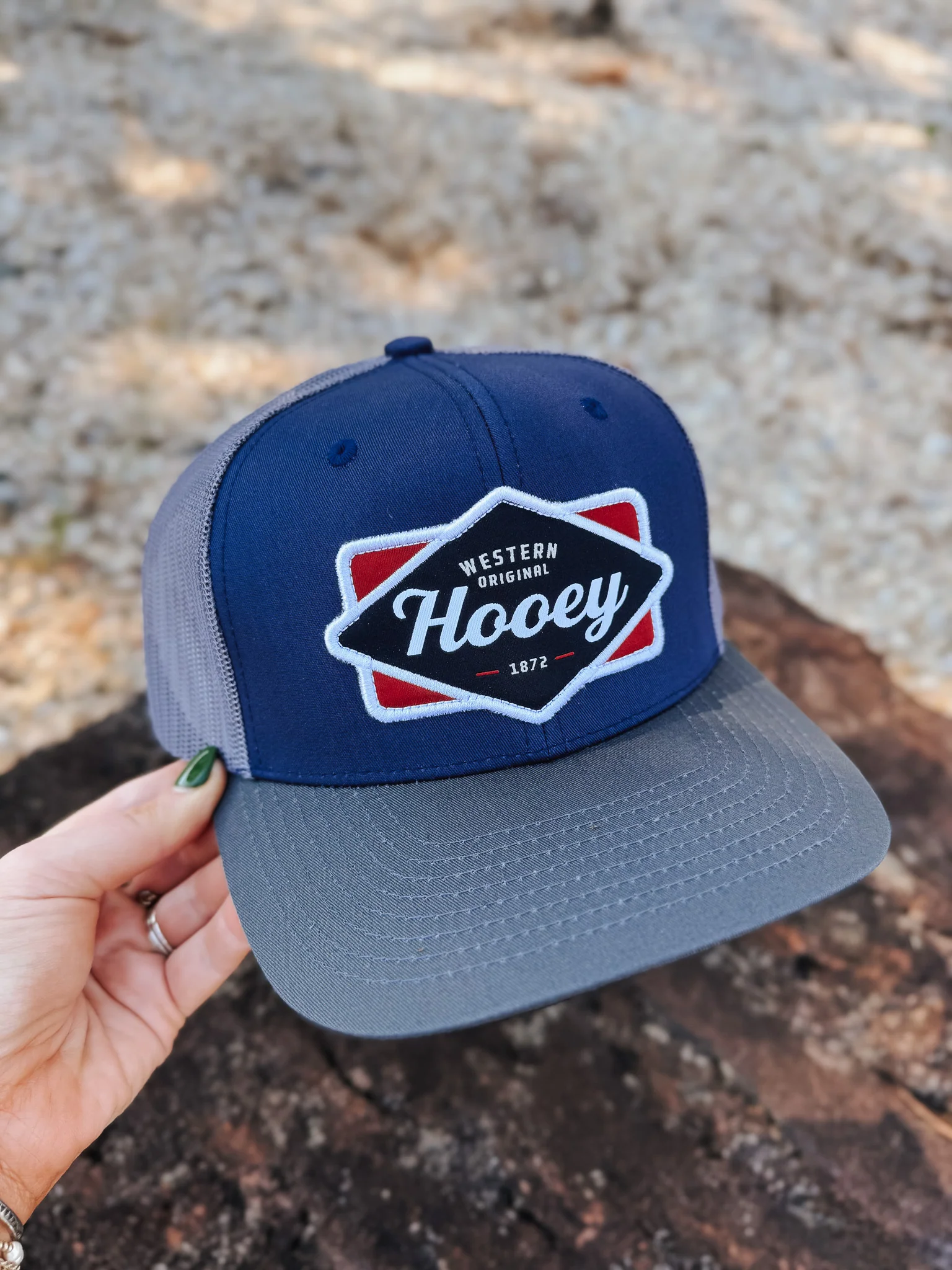 Hooey Diamond Navy/Red/White Patch Cap - Image 5