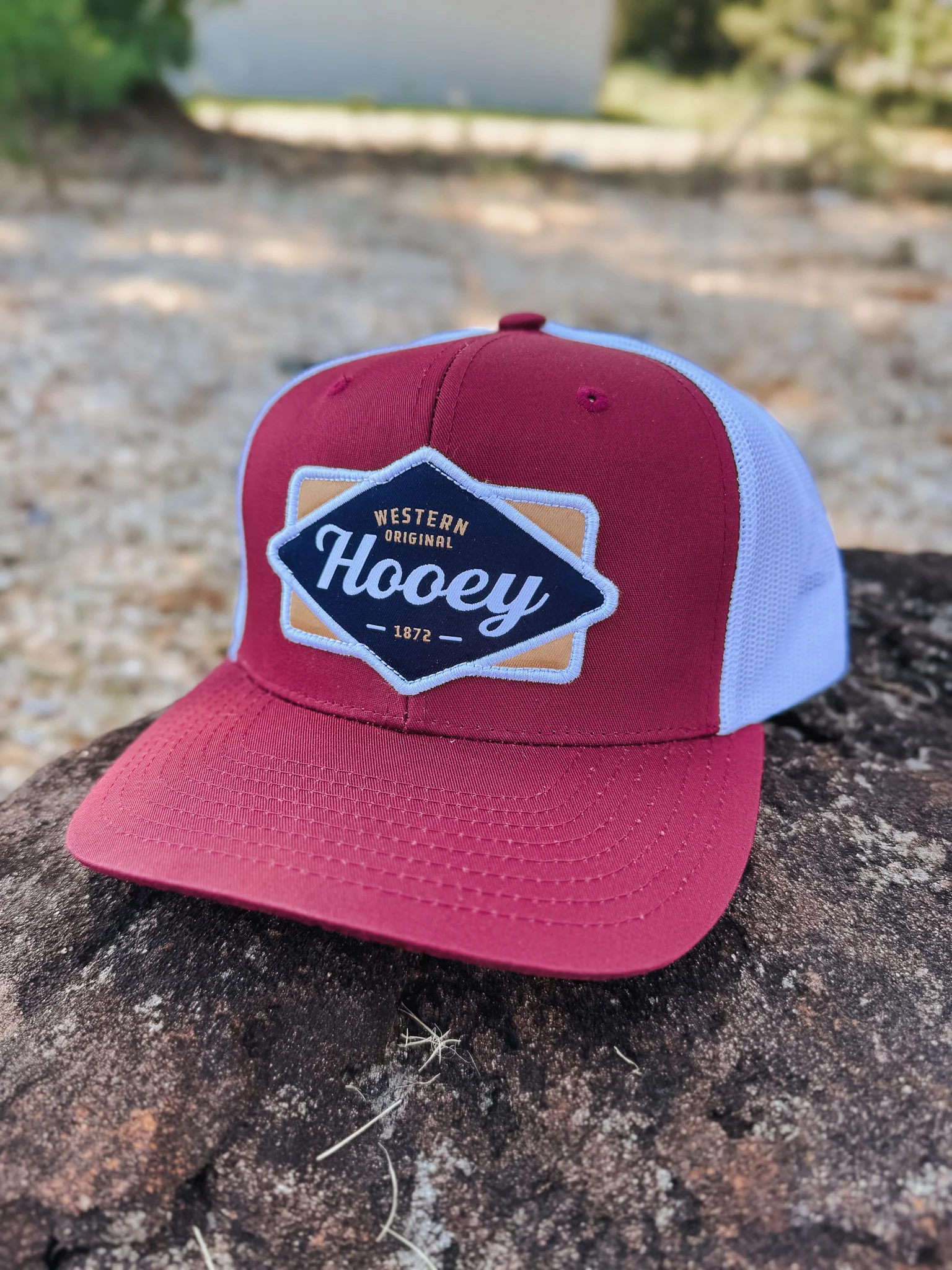 Hooey Diamond Red/White/Tan Patch Cap - Image 2