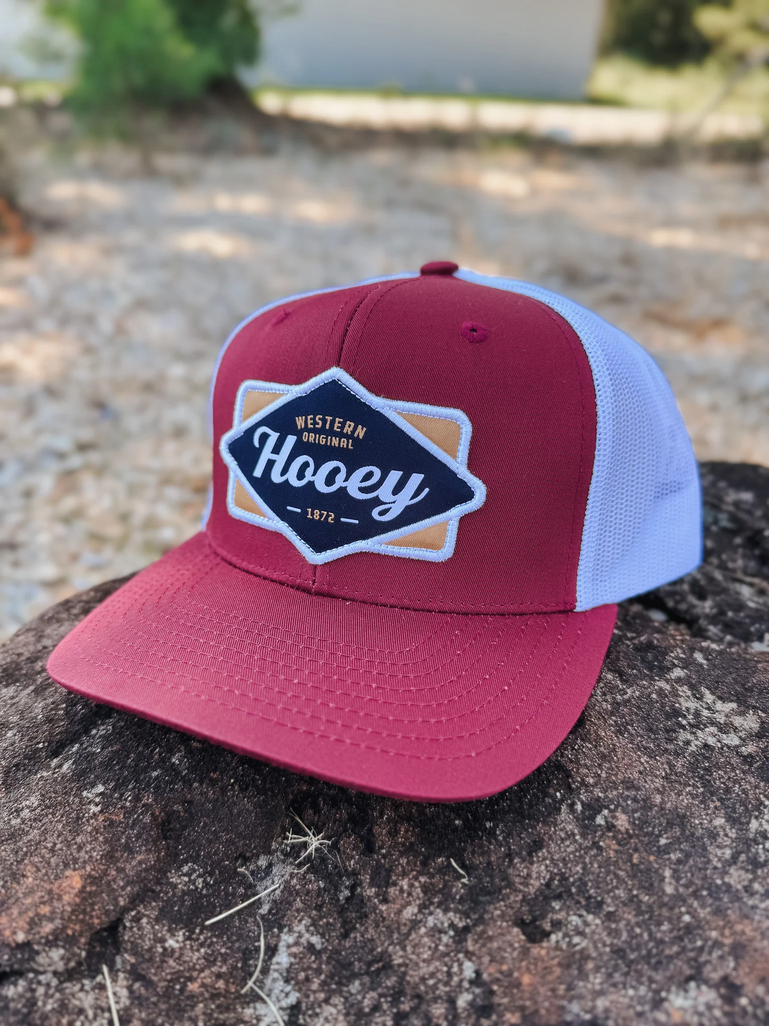 Hooey Diamond Red/White/Tan Patch Cap - Image 3