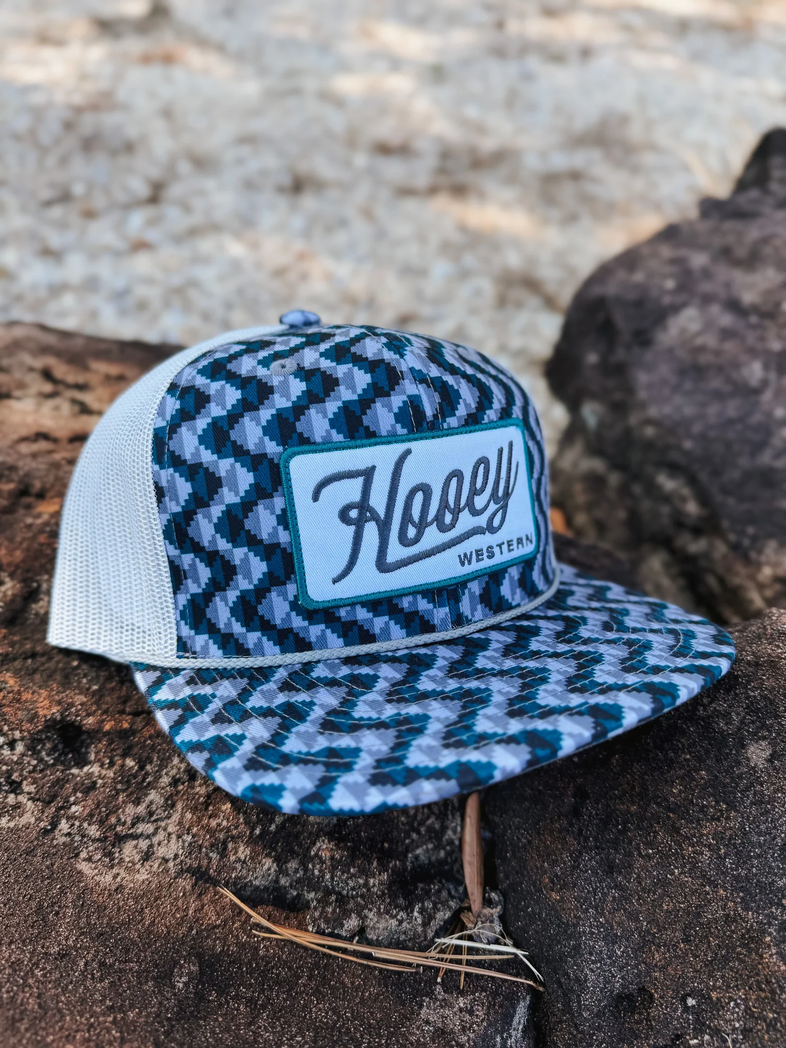 Hooey Lakota Teal/Grey Pattern Cap - Image 3