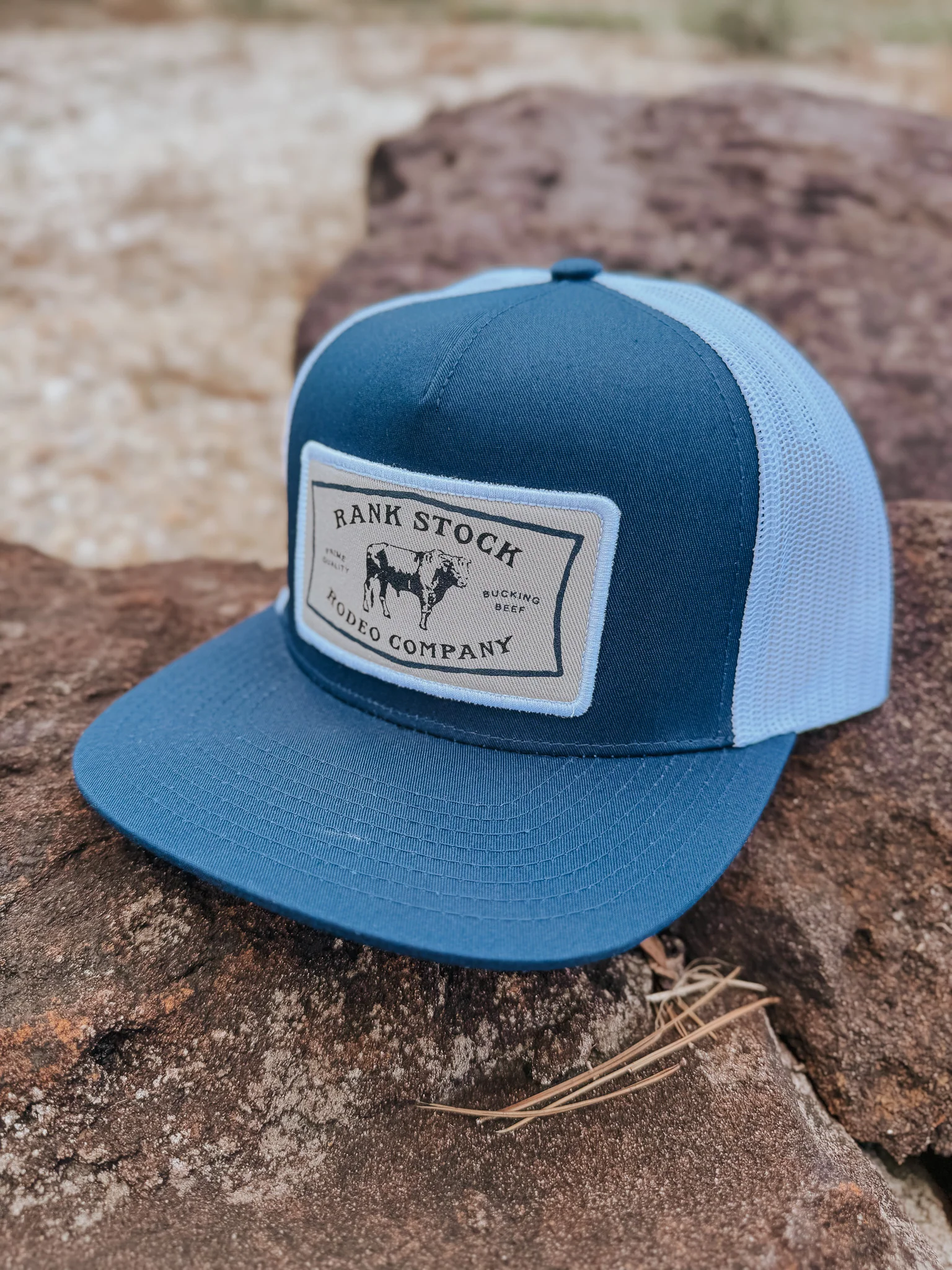 Hooey "Rank Stock" Hat Navy/White w/Grey/White Patch - Image 3