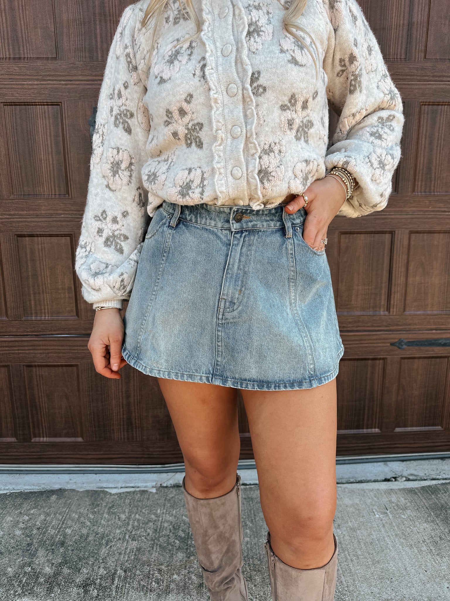 Uptown Charm Denim Skirt - Image 8