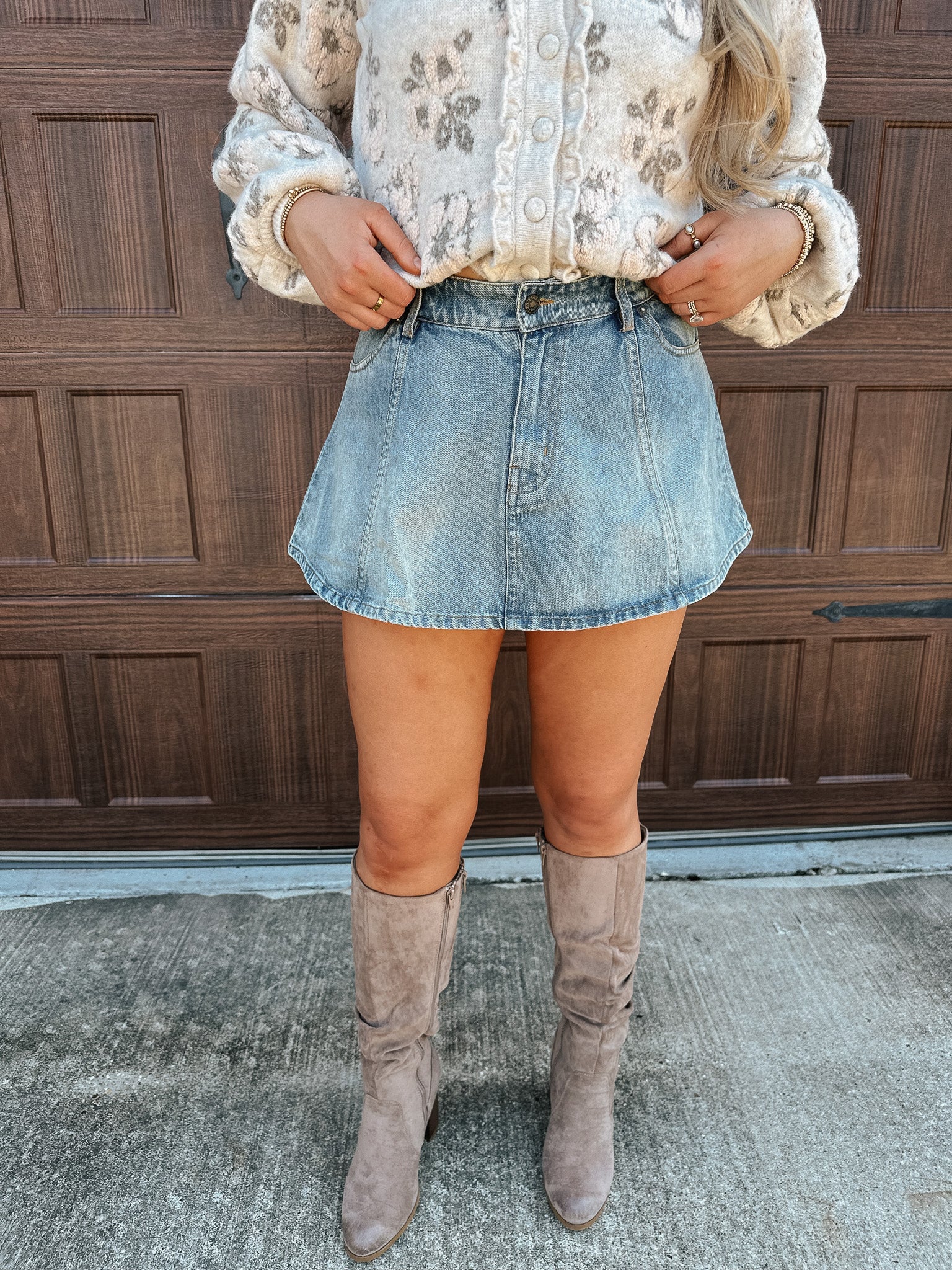 Uptown Charm Denim Skirt - Image 9