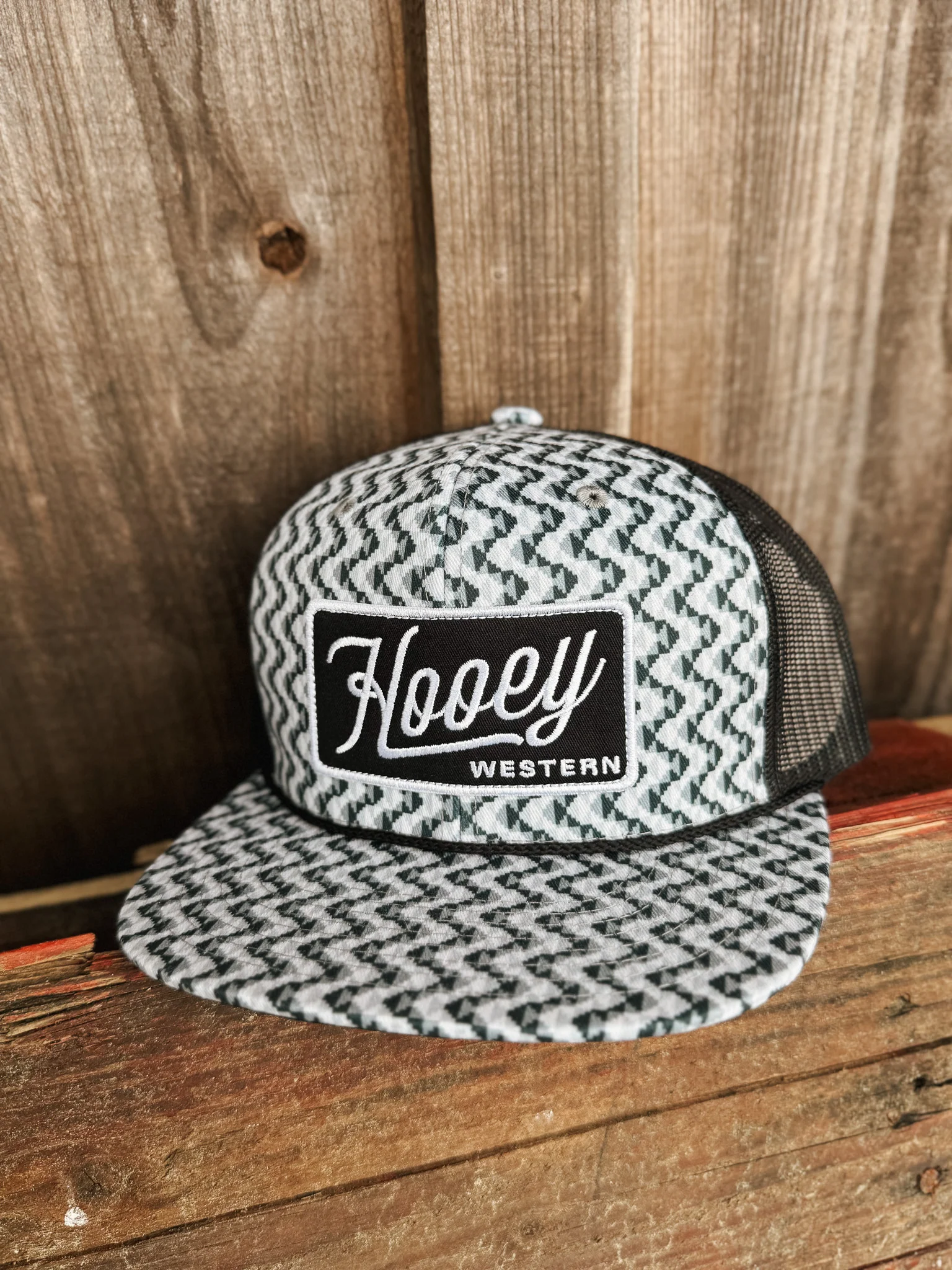 Hooey "Lakota" Grey/Black w/Pattern Cap - Image 3