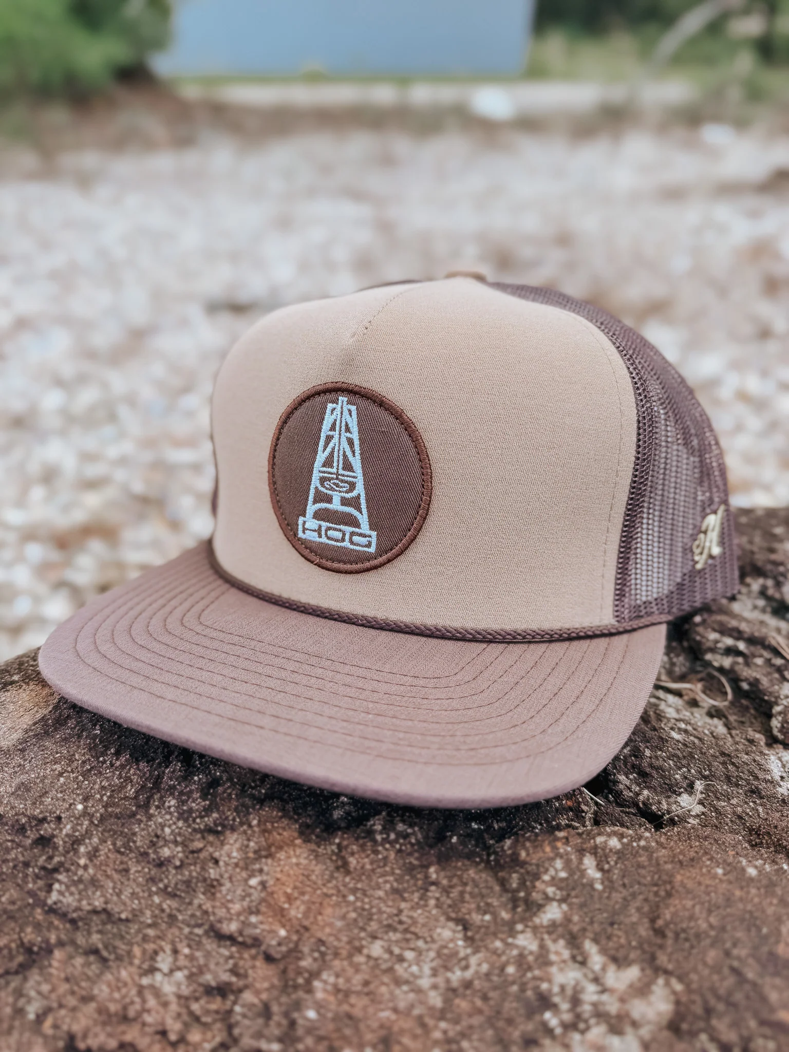 Hooey "Rose" HOG Hat Tan/Brown w/Black & White Patch - Image 3