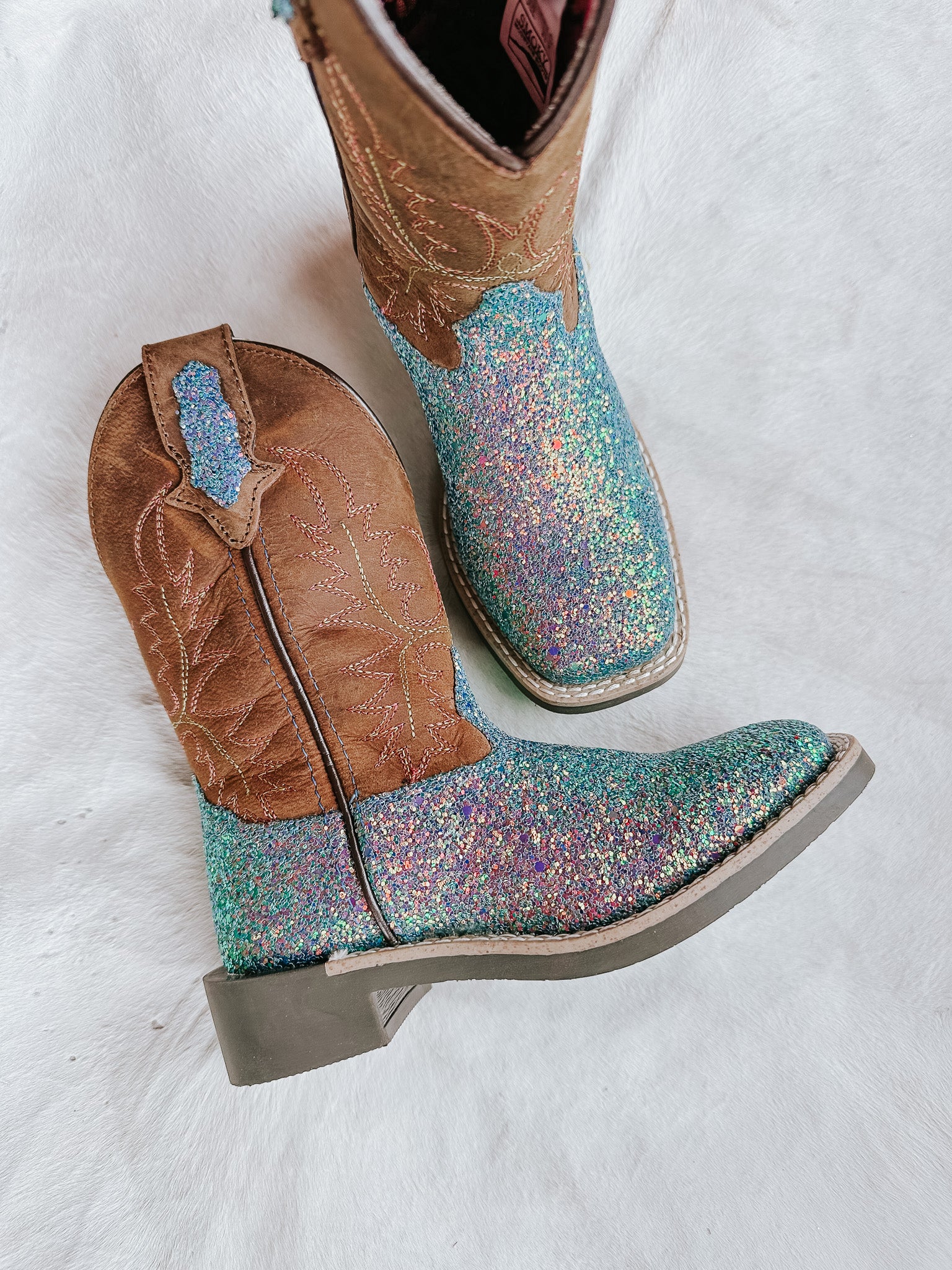 Girl's Smoky Mountain Ariel Glitter Square Toe Boot - Image 2