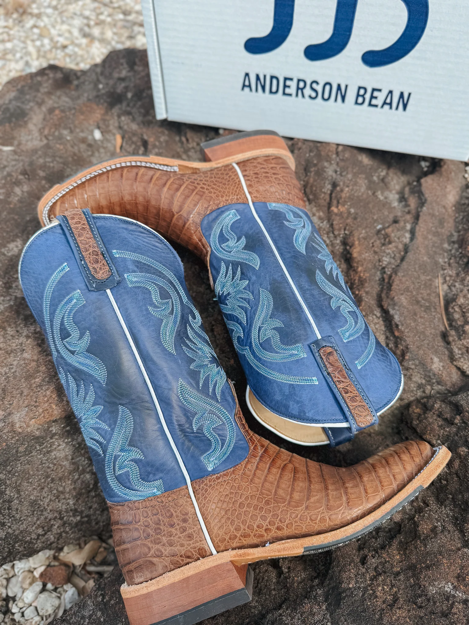 Men's Anderson Bean BC Exclusive Caiman Belly Oak/Blue Boots - Image 10