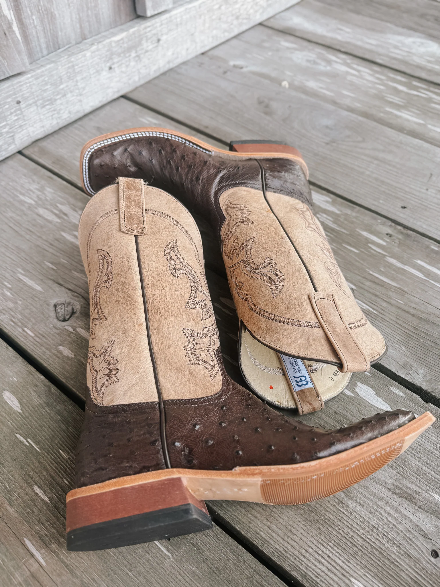Men's Anderson Bean BC Exclusive Nicotine Ostrich/Tan Mad Cat Boots - Image 4