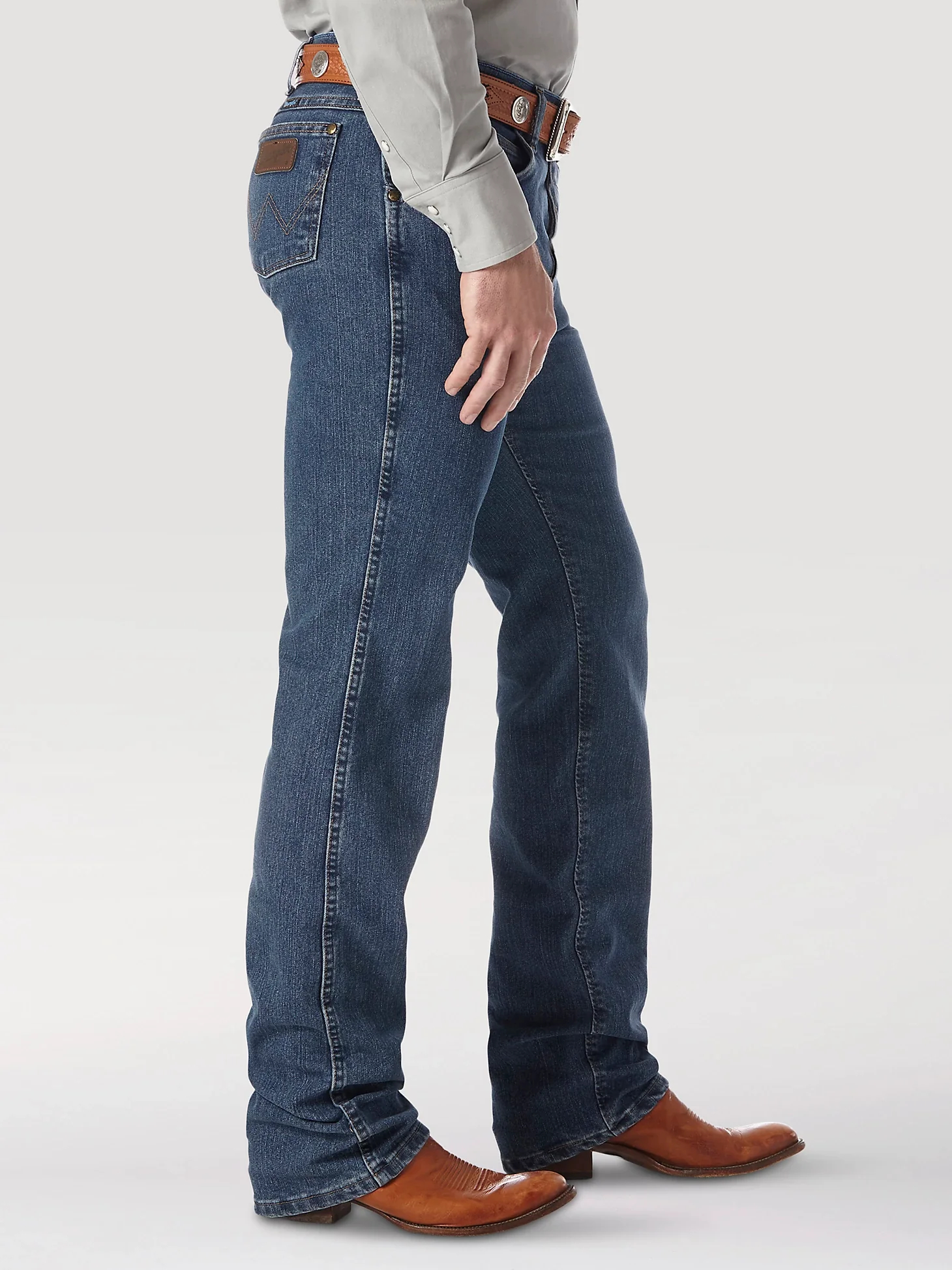 MEN'S WRANGLER PREMIUM PERFORMANCE COWBOY CUT® ADVANCED COMFORT WICKING SLIM FIT JEAN IN VINTAGE STONE - Image 2