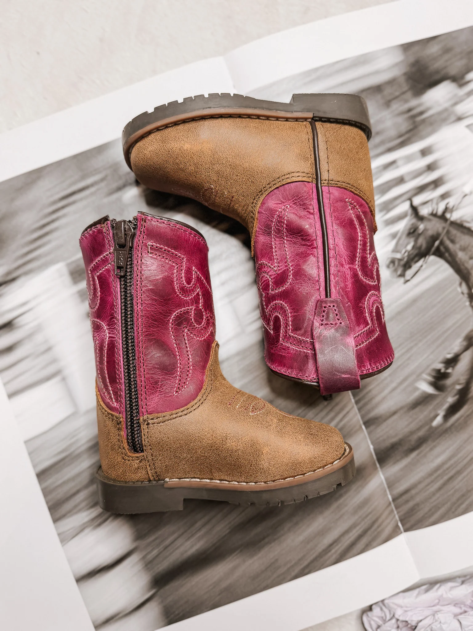 Toddler Smoky Mountain Vintage Brown and Pink Boot - Image 3
