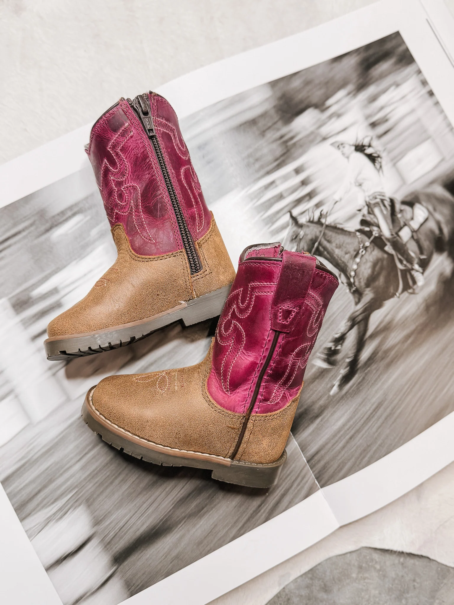 Toddler Smoky Mountain Vintage Brown and Pink Boot - Image 9