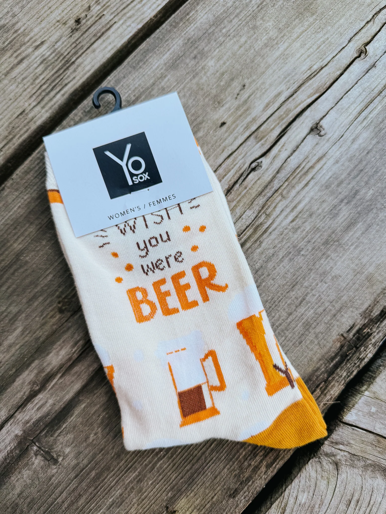 Women's Crew Sock - Wish You Were Beer - Image 3