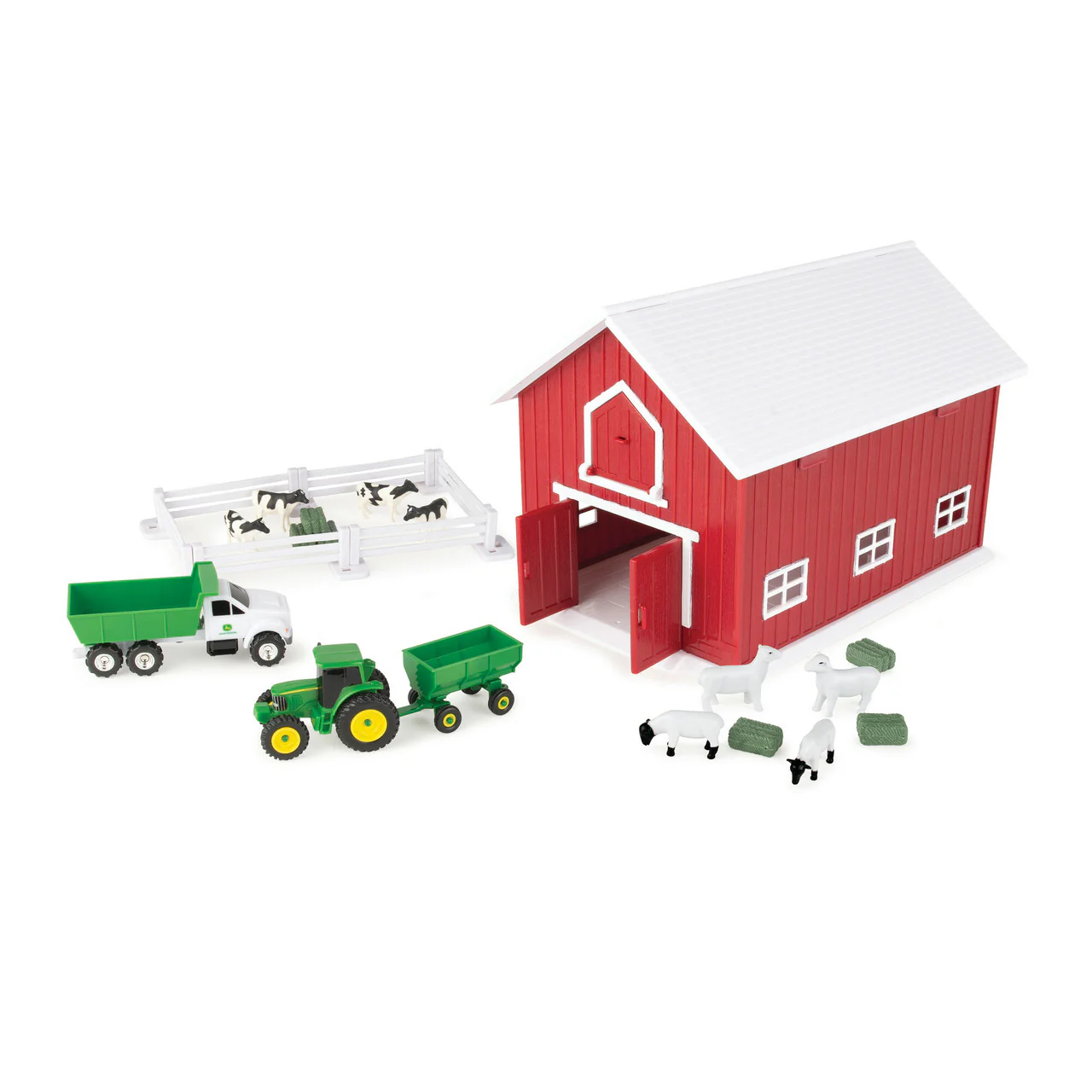John Deere 1:64 Scale 24 Piece Farm Playset with On-the-Go Barn - Image 2