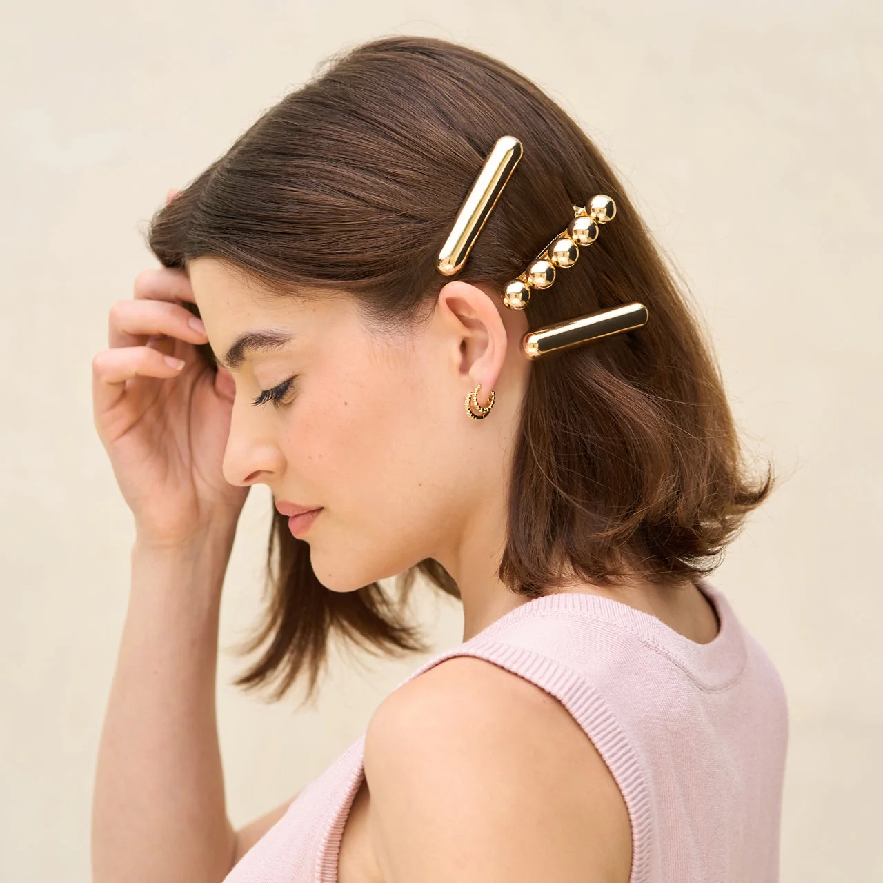 Kitsch Gold Metal Barrettes - Image 2