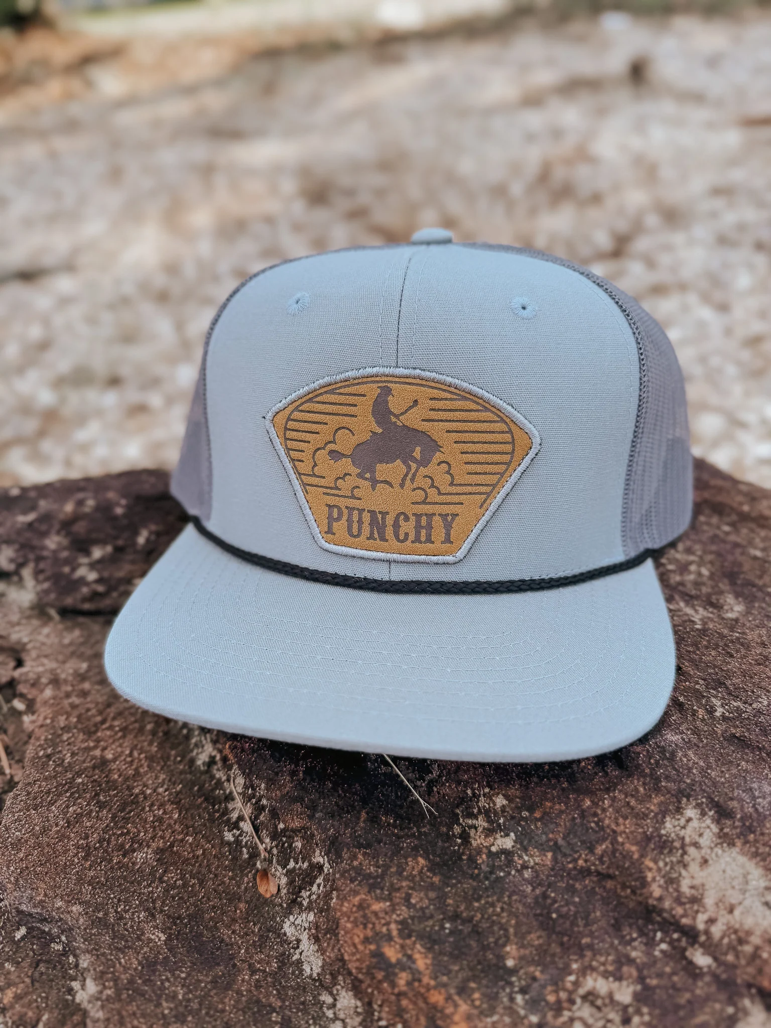 Hooey "Cavvy" Punchy Hat Grey w/Leather Patch - Image 3