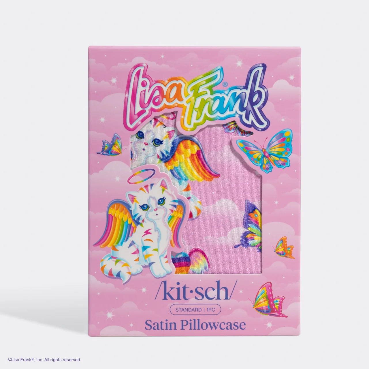 Lisa Frank X Kitsch Standard Satin Pillowcase - Angel Kitty - Image 6