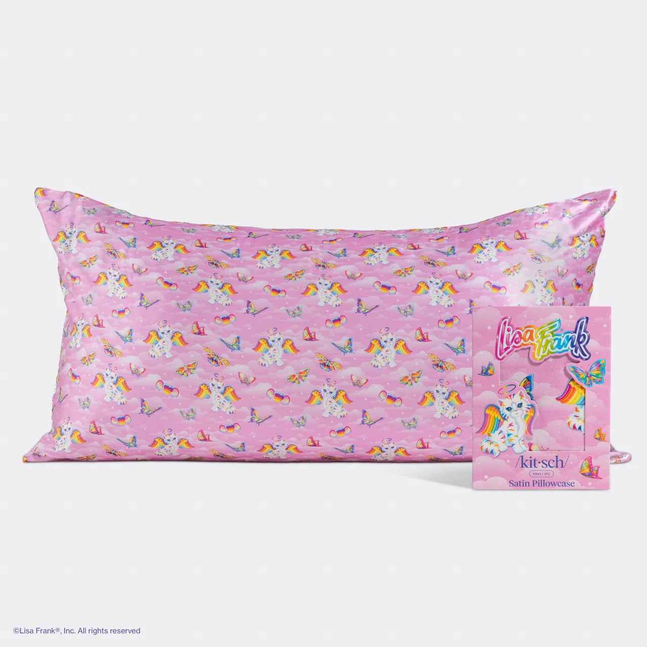 Lisa Frank X Kitsch King Satin Pillowcase - Angel Kitty™ - Image 3