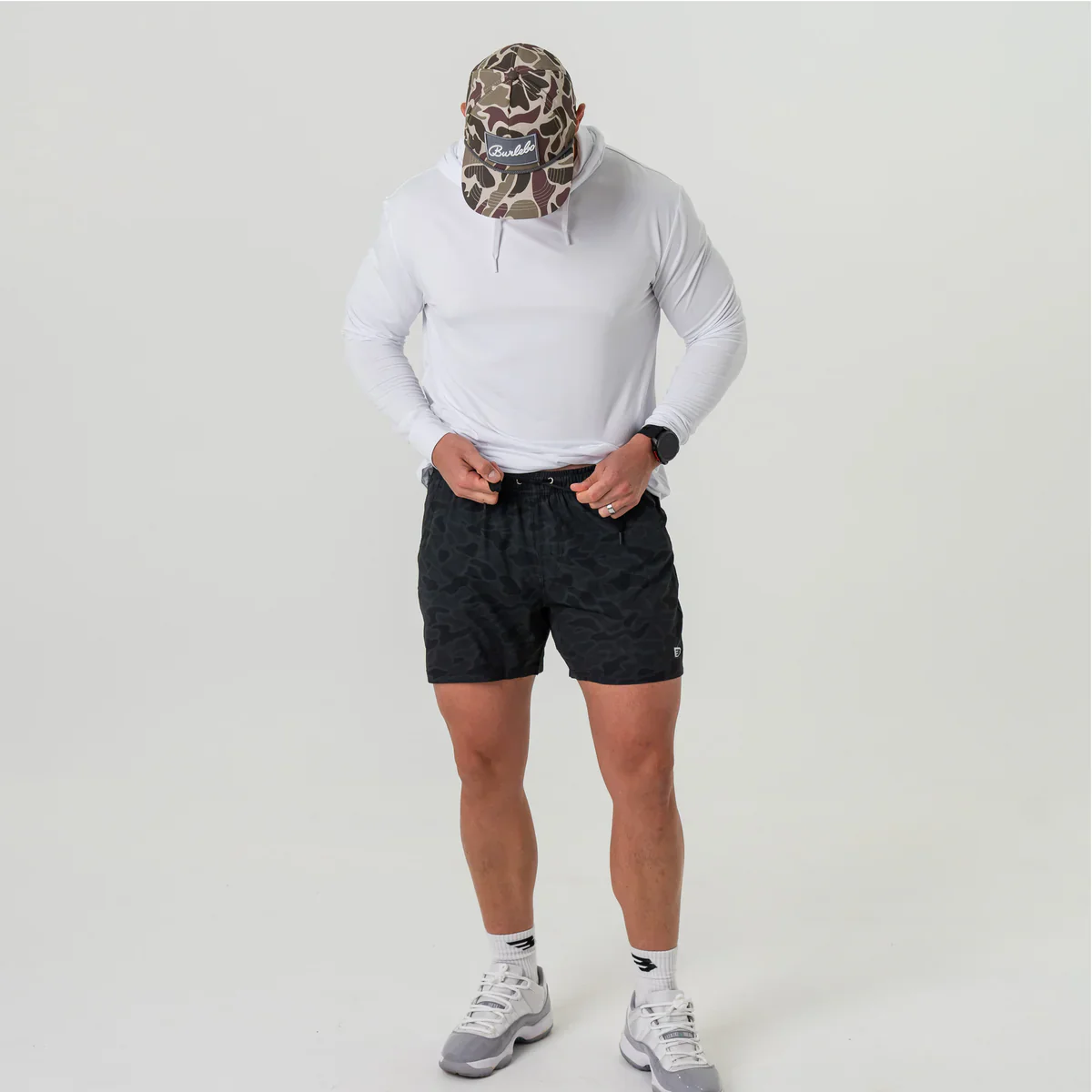 Men's Burlebo 5.5" Athletic Short - Black Camo - Black Liner - Image 4