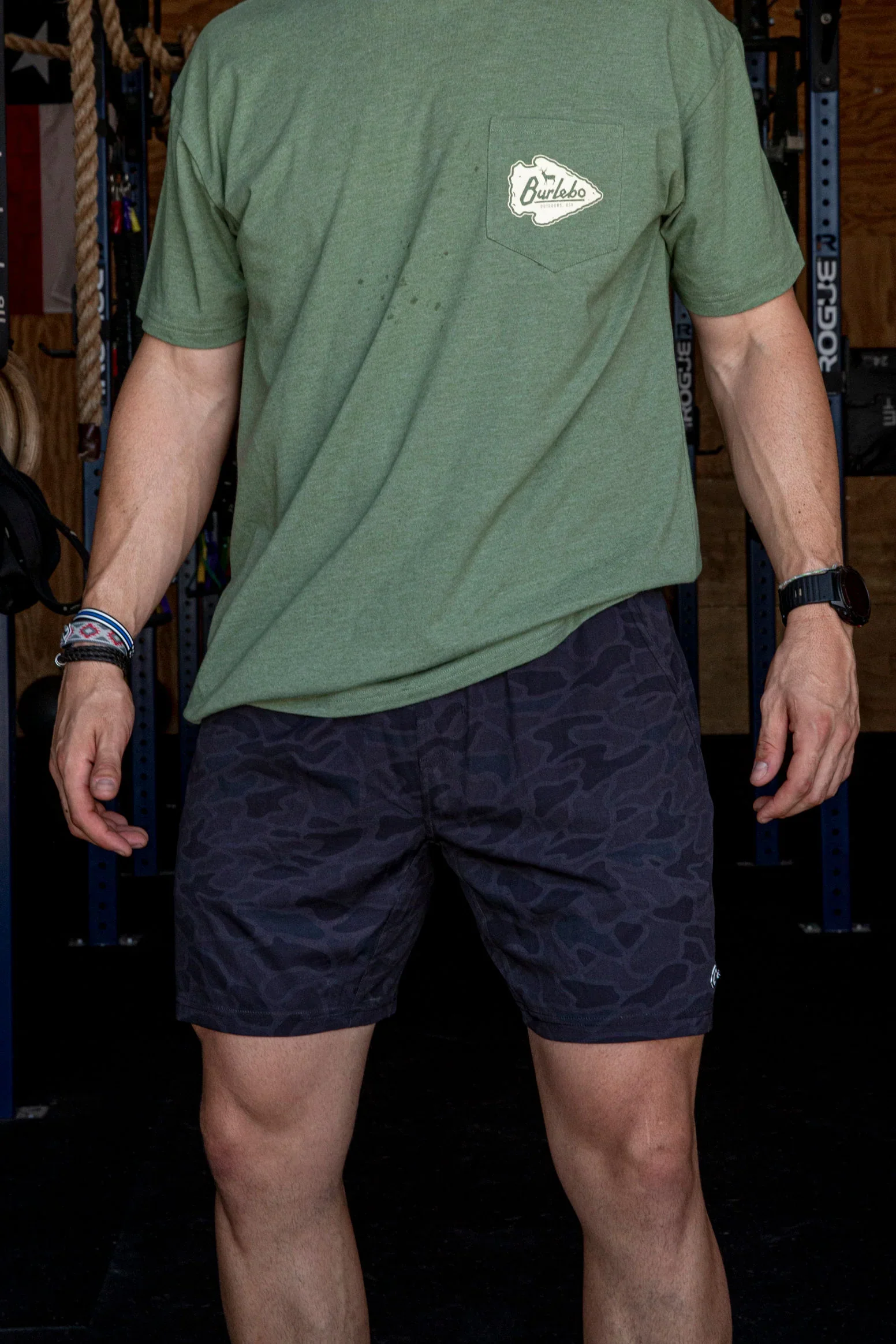 Men's Burlebo 5.5" Athletic Short - Black Camo - Black Liner - Image 5