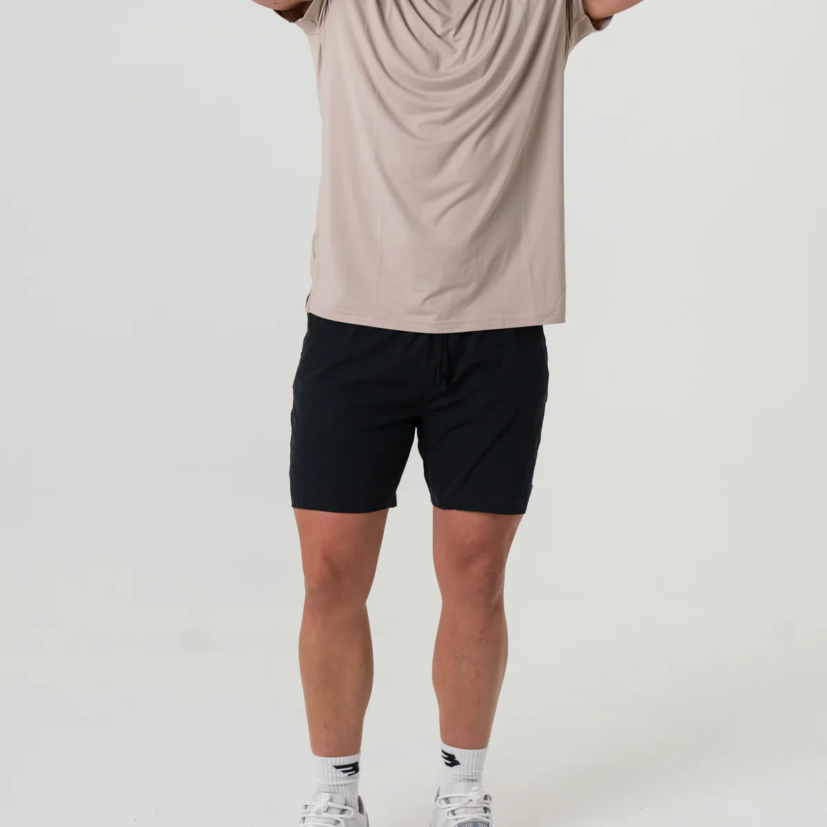 Burlebo Men's 5.5" Athletic Short in Heather Black/Retro Camo Duck Liner - Image 4