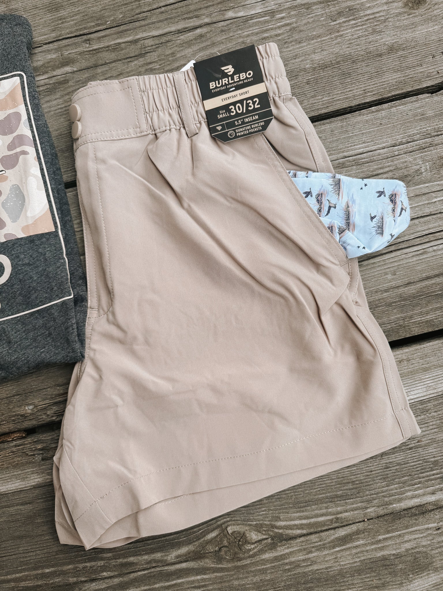Men's Burlebo 5.5" Everyday Short - Cobblestone Khaki - Duck Hunt Pocket - Image 11