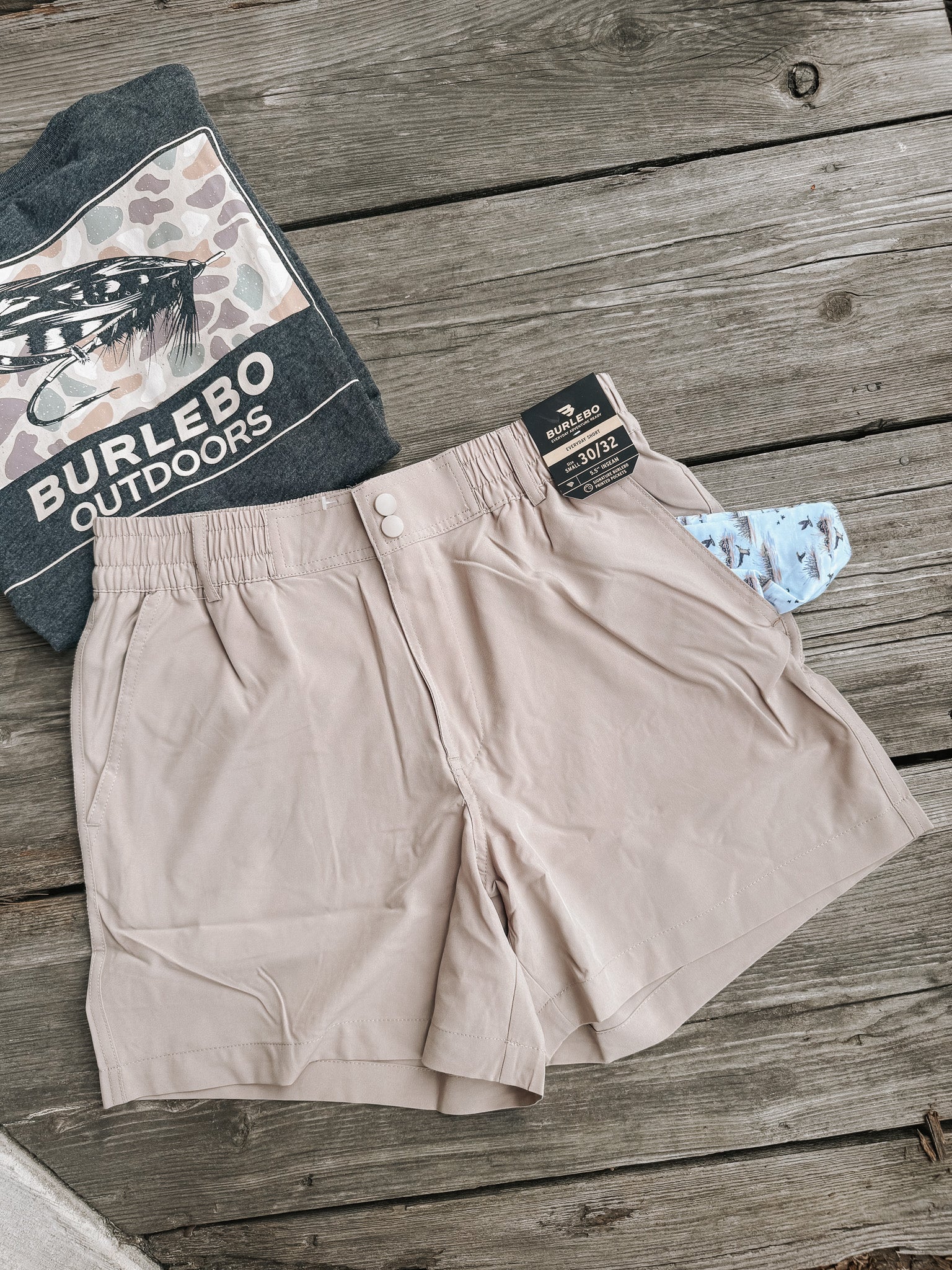 Men's Burlebo 5.5" Everyday Short - Cobblestone Khaki - Duck Hunt Pocket - Image 9