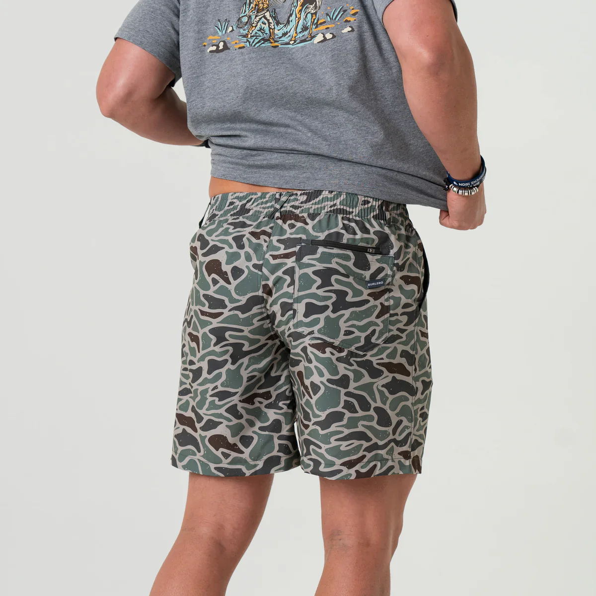 Men's Burlebo 5.5" Everyday Short - Retro Duck Camo - Grey Pocket - Image 4