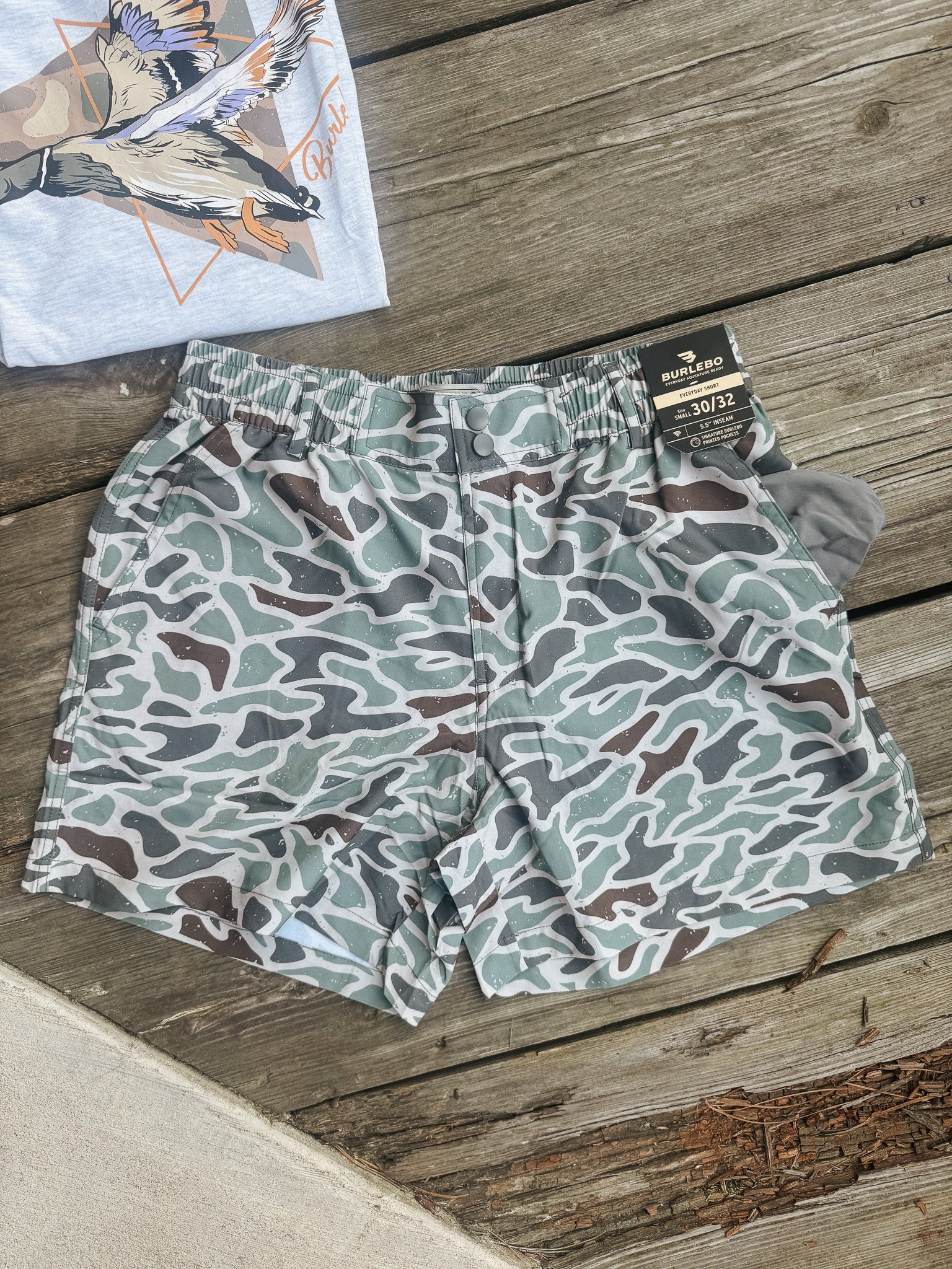 Men's Burlebo 5.5" Everyday Short - Retro Duck Camo - Grey Pocket - Image 6