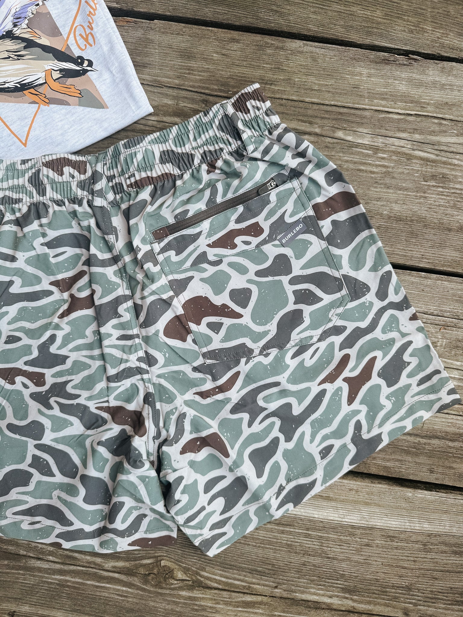 Men's Burlebo 5.5" Everyday Short - Retro Duck Camo - Grey Pocket - Image 7