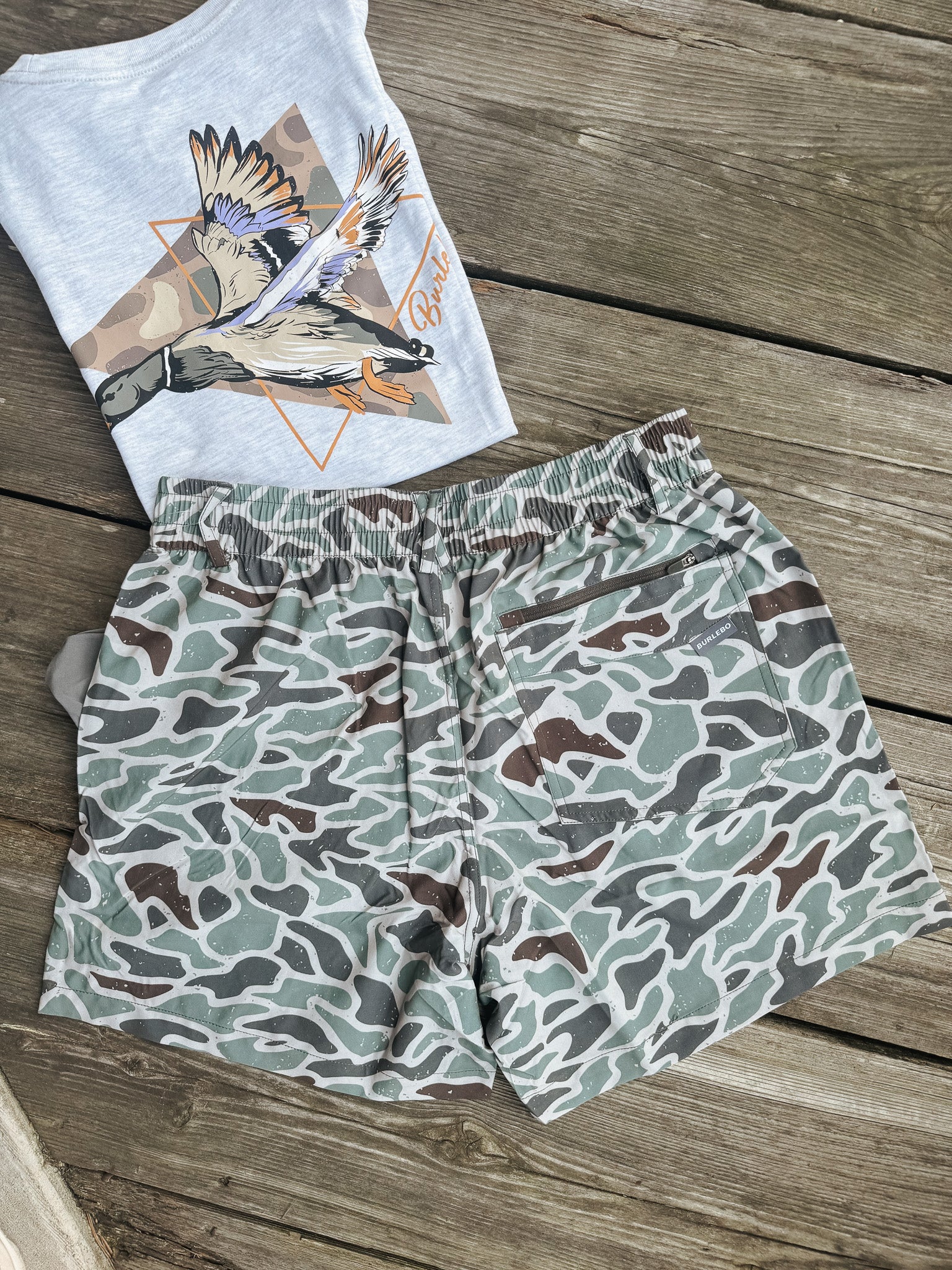 Men's Burlebo 5.5" Everyday Short - Retro Duck Camo - Grey Pocket - Image 8