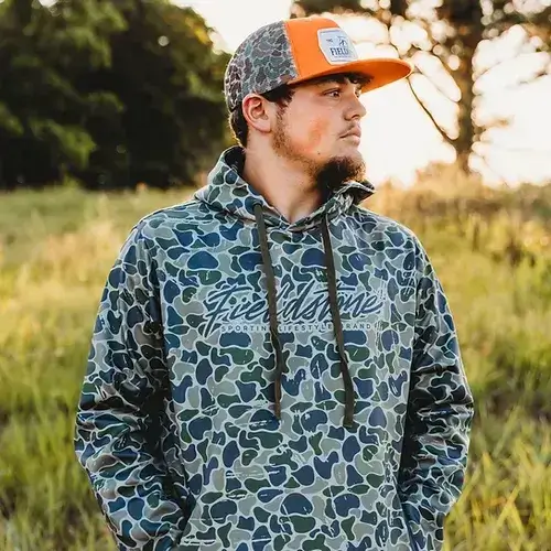 Men's Fieldstone Backwoods Script Camo Hoodie - Image 7