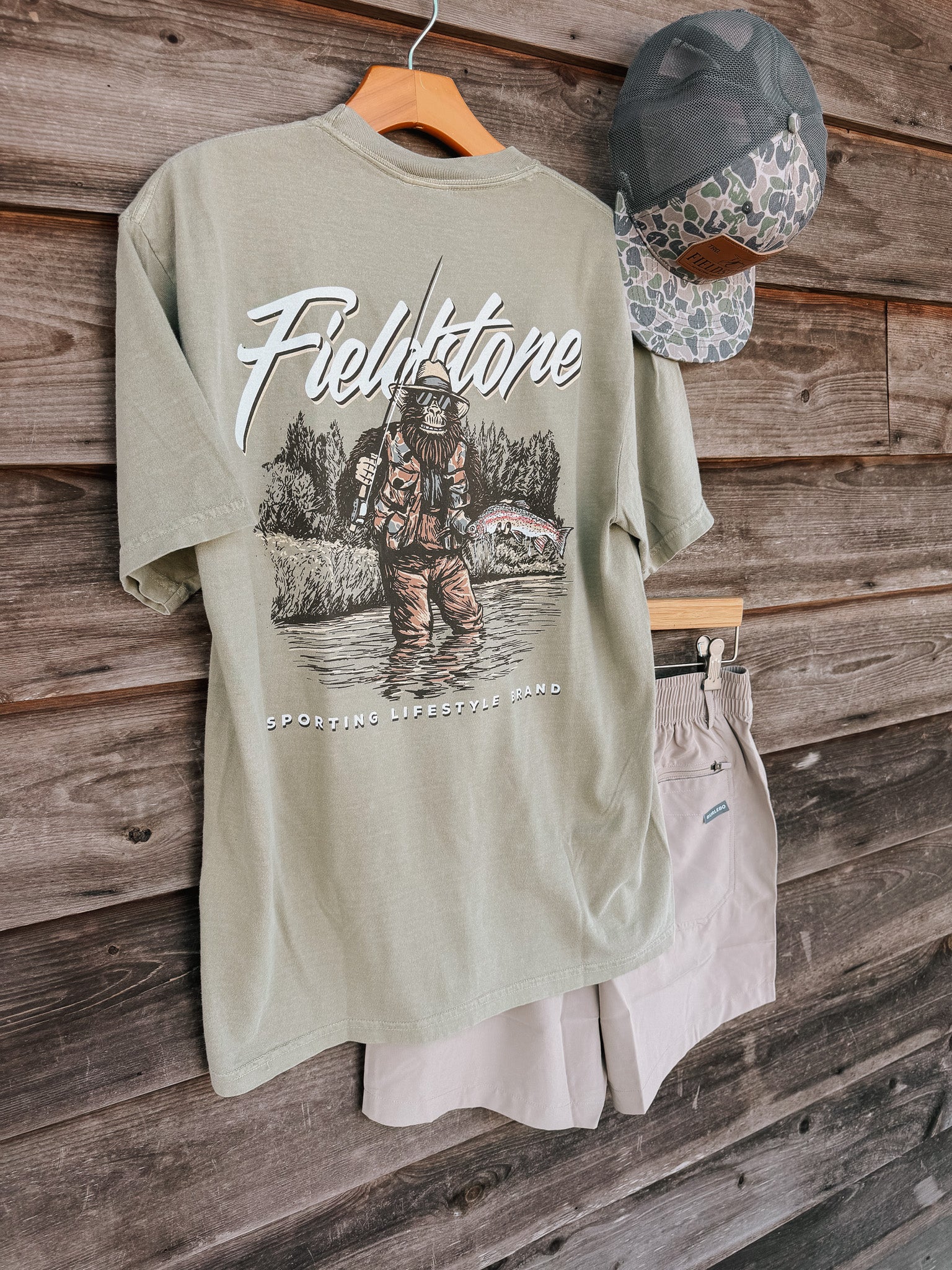 Fieldstone Gone Fishing T-Shirt in Sand - Image 2