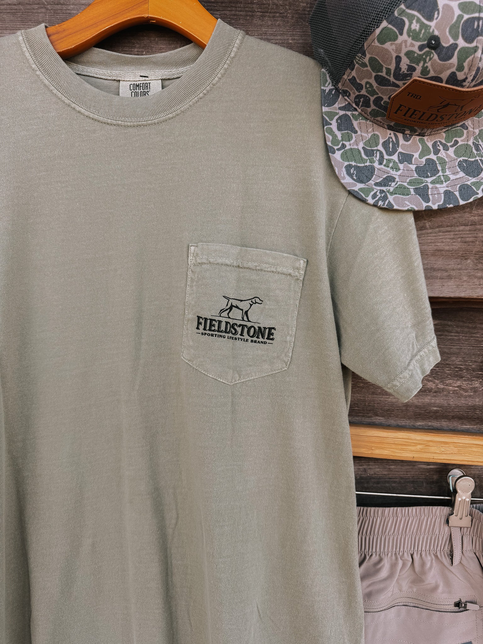 Fieldstone Gone Fishing T-Shirt in Sand - Image 5