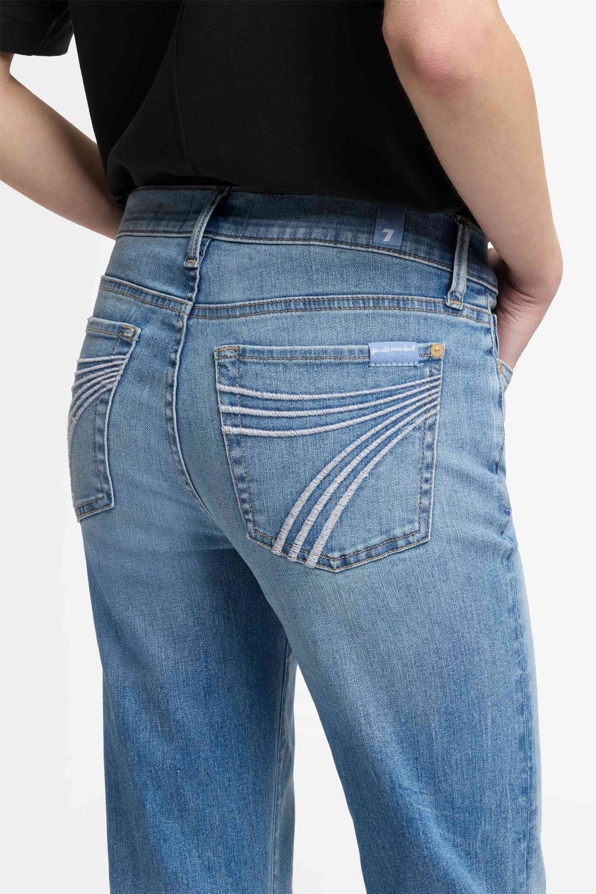 7 For All Mankind DOJO TAILORLESS SLIM ILLUSION PINE Mid Waist Flared Jeans - Image 6